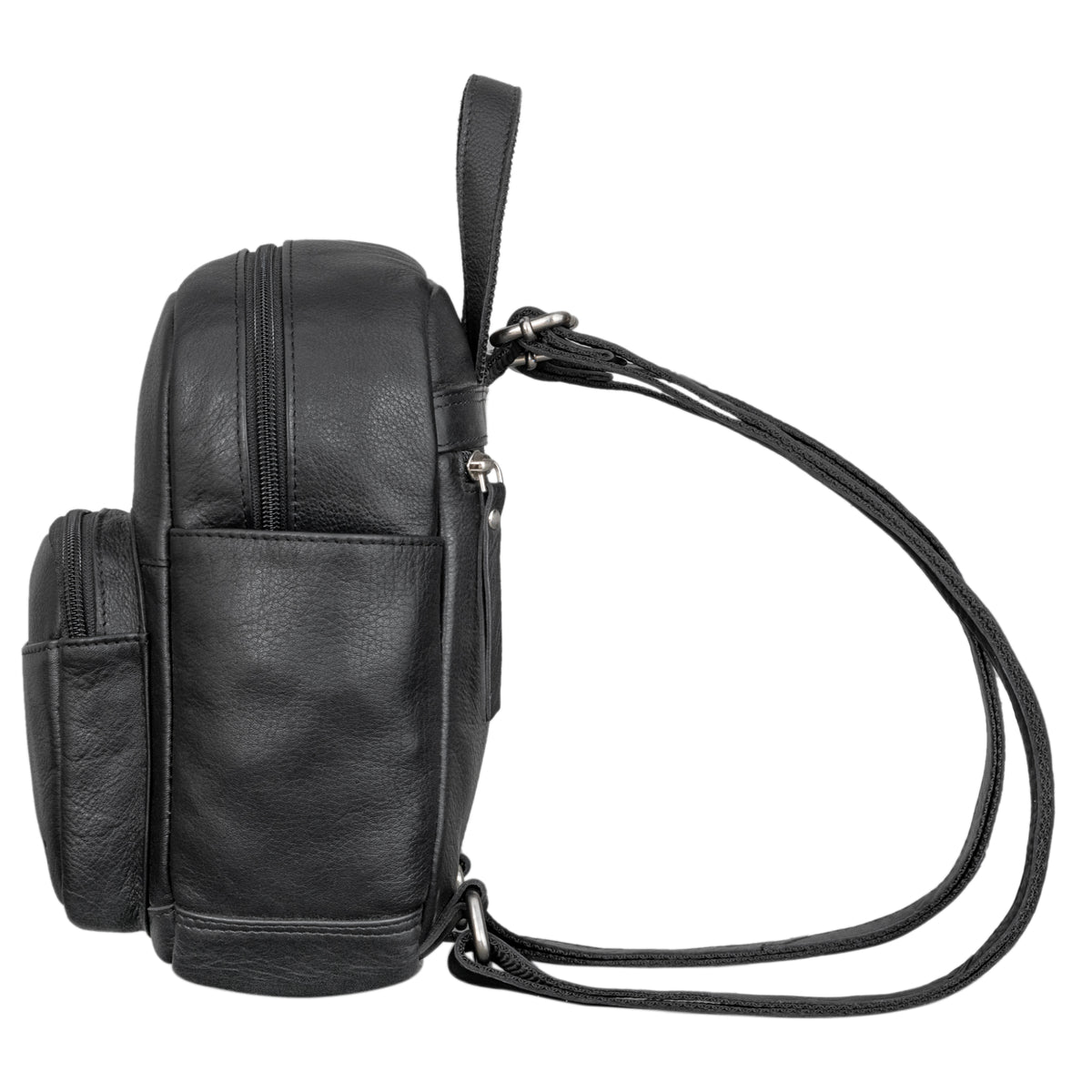 Damenrucksack Leder schwarz klein
