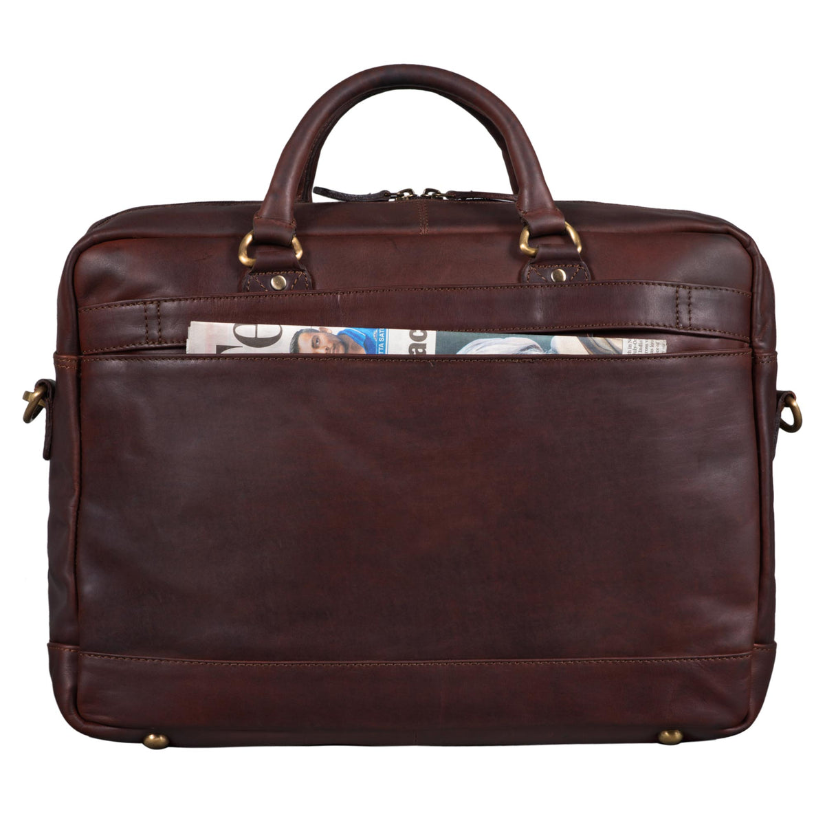Bürotasche zum Umhängen Leder braun