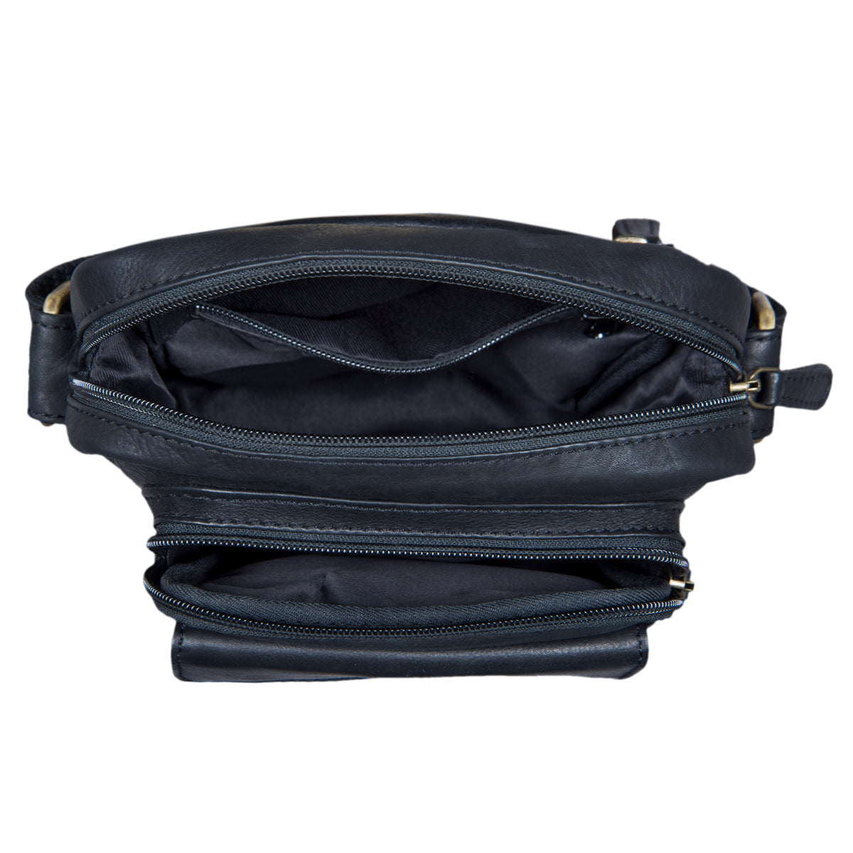 Schwarze Ledertasche Umhängetasche klein