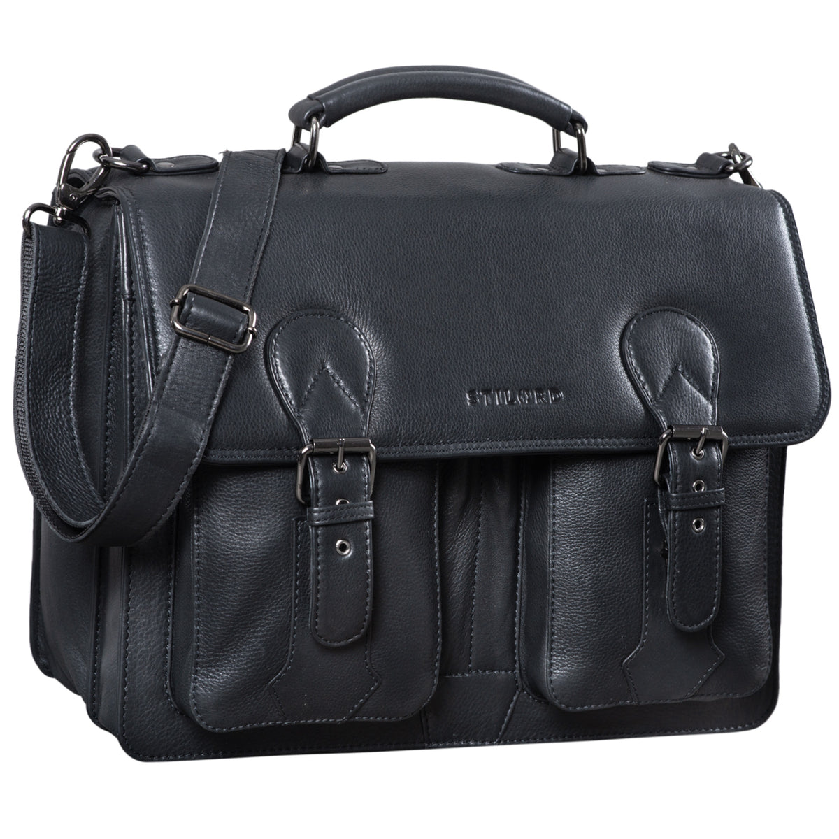 Schwarze Ledertasche Herren