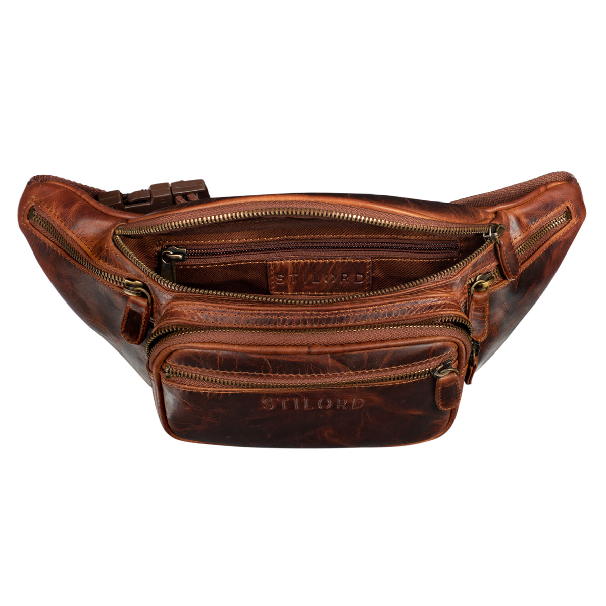 Braune Ledertasche für Gürtel