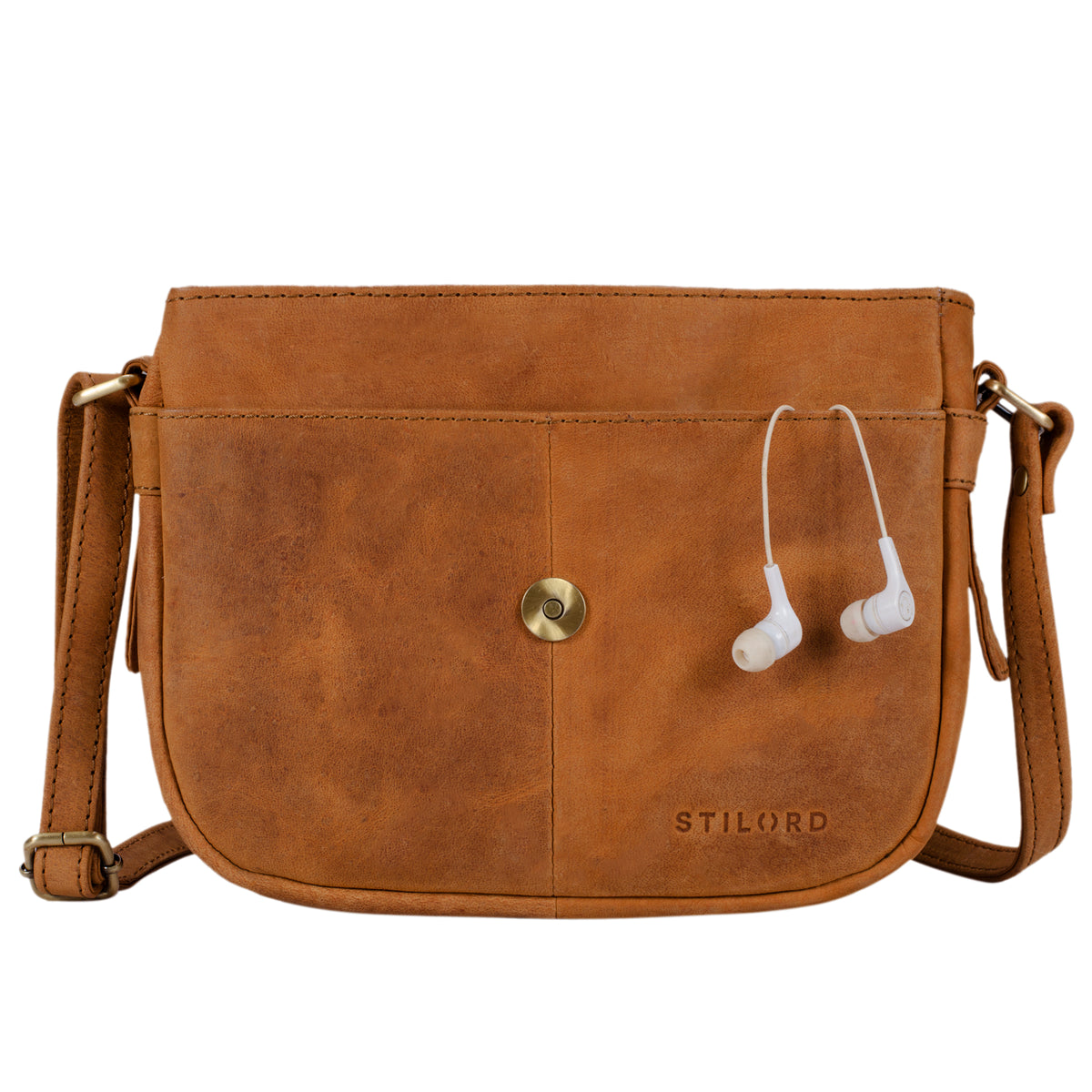 Vintage Lederhandtasche Damen braun