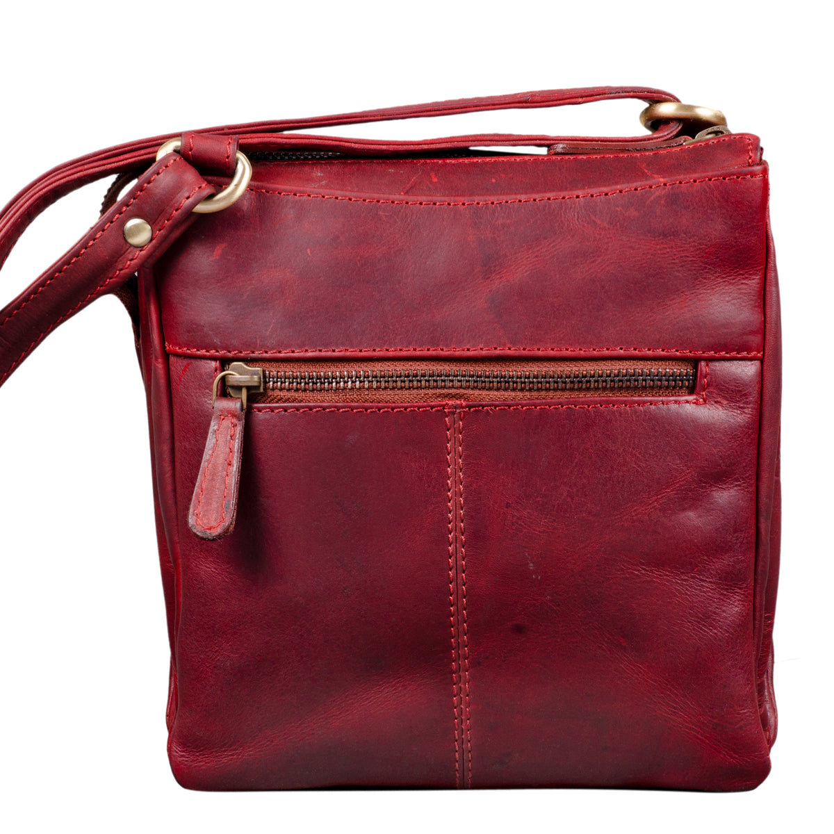 Vintage Leder Handtasche für Frauen rot