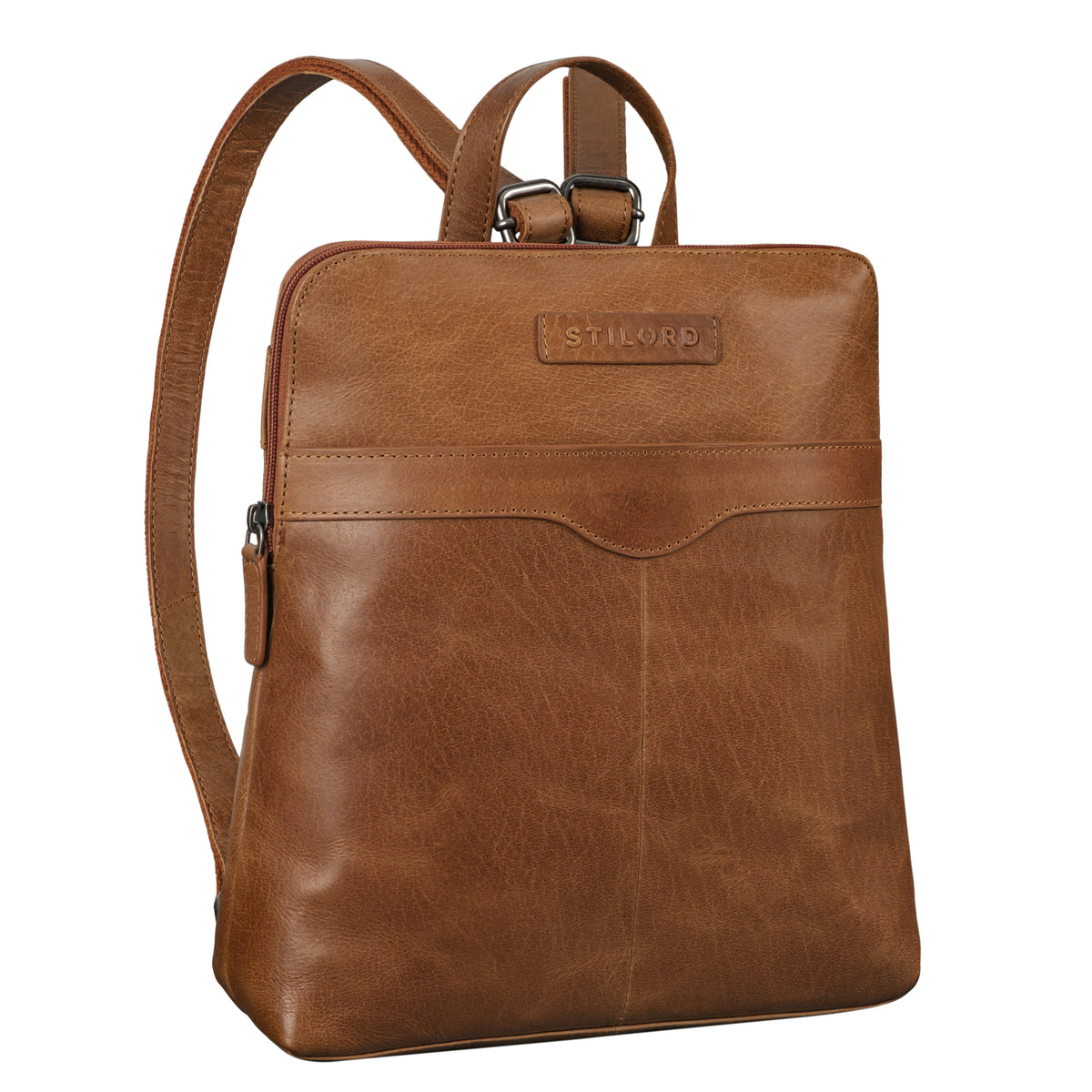 Lederrucksack braun Glattleder Frauen mittelgroß