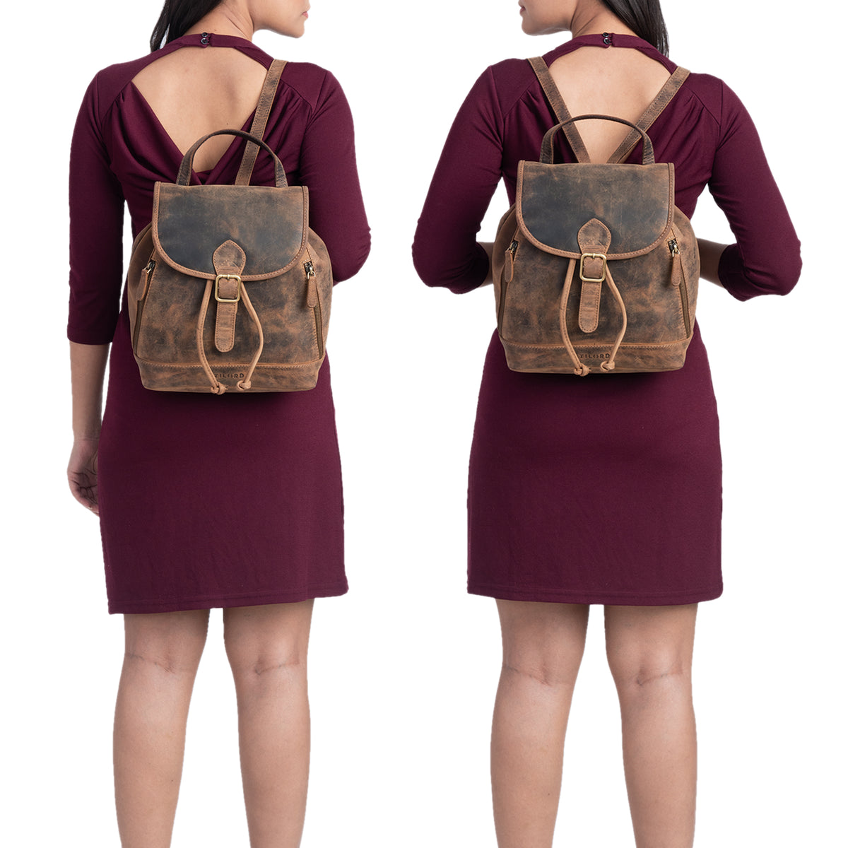 Brauner Damen Lederrucksack