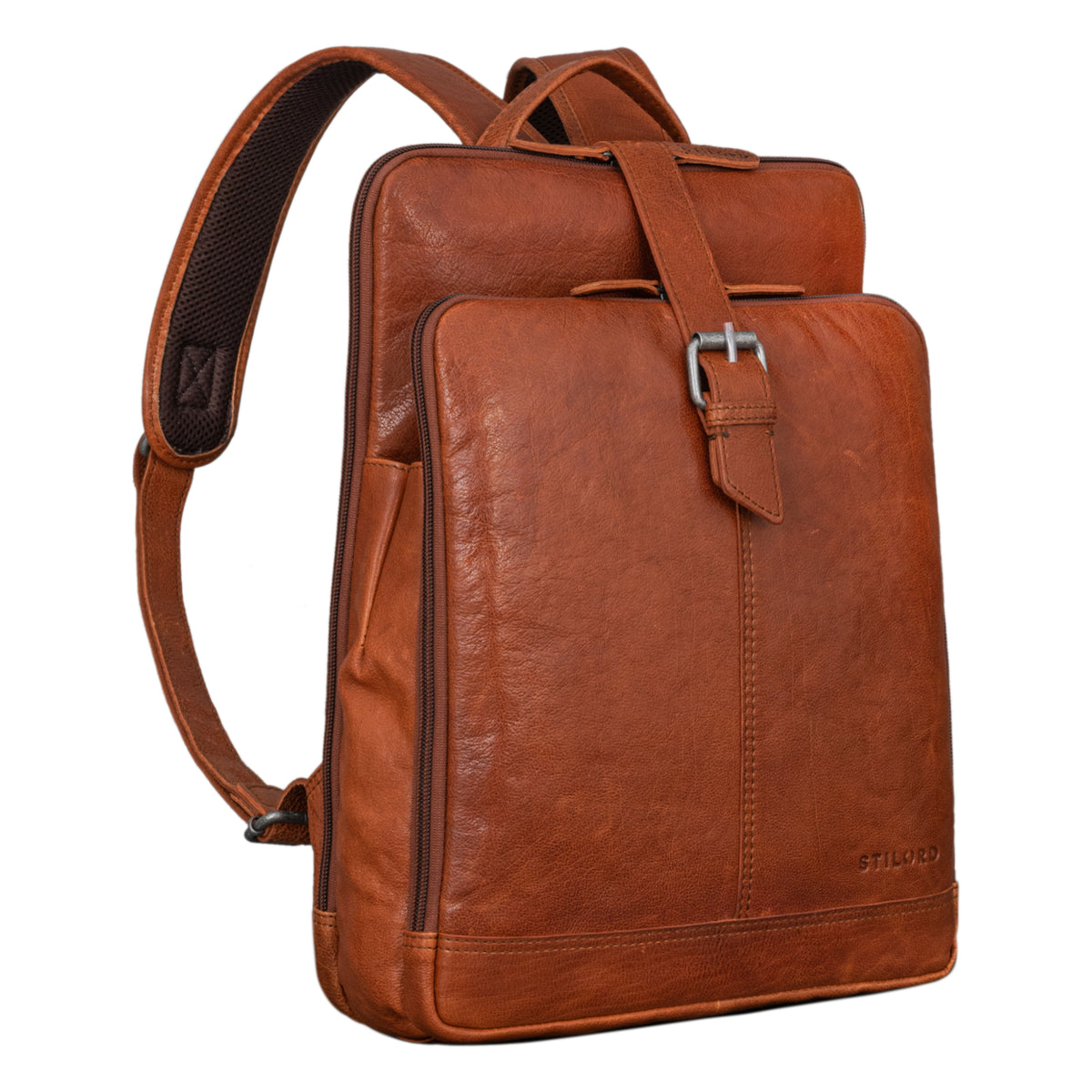Damen Lederrucksack flach