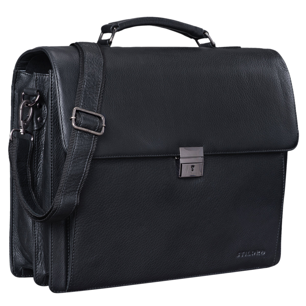 Ledertasche 15,6 Zoll schwarze Laptoptasche Büro Arbeit