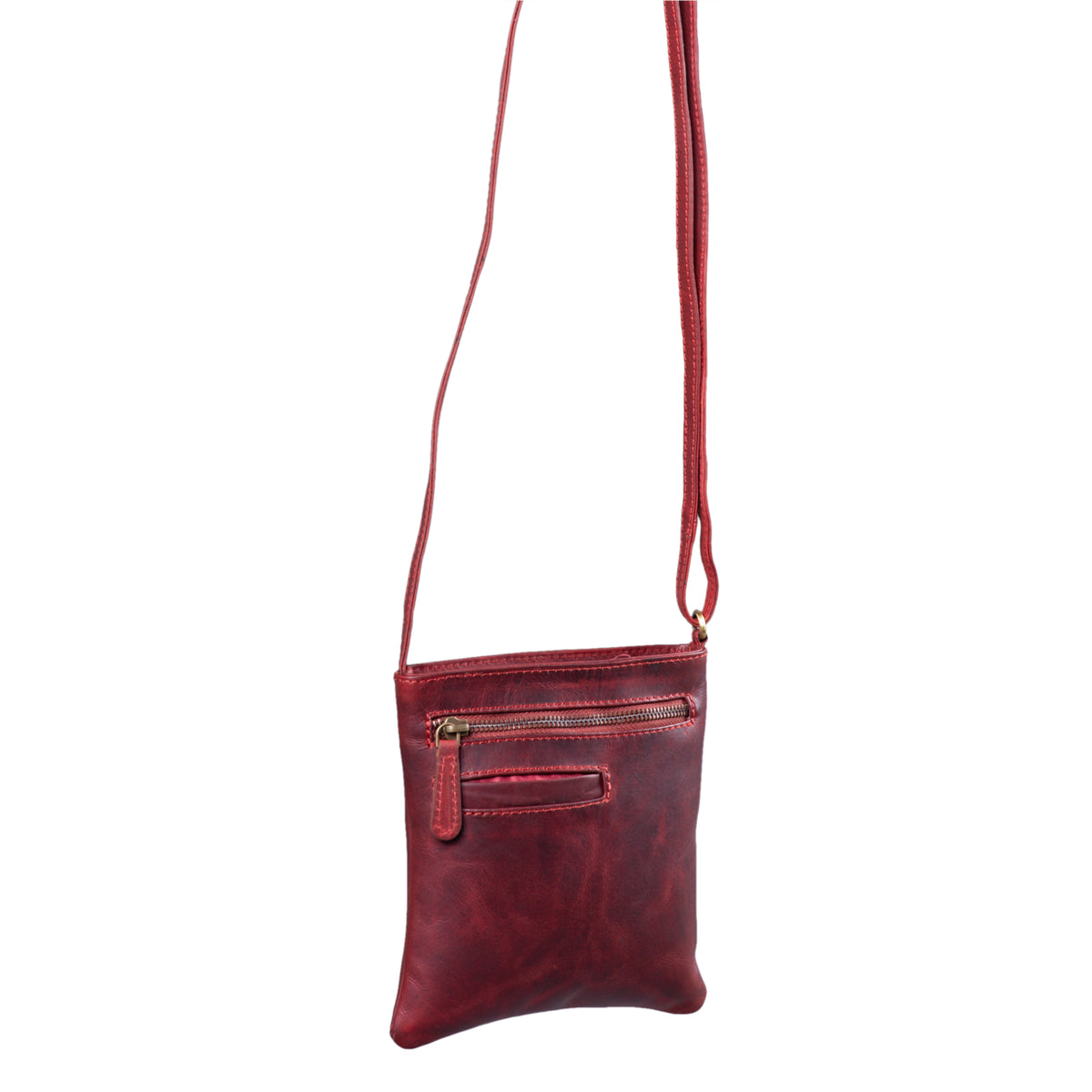 Herren Ledertasche Vintage rot