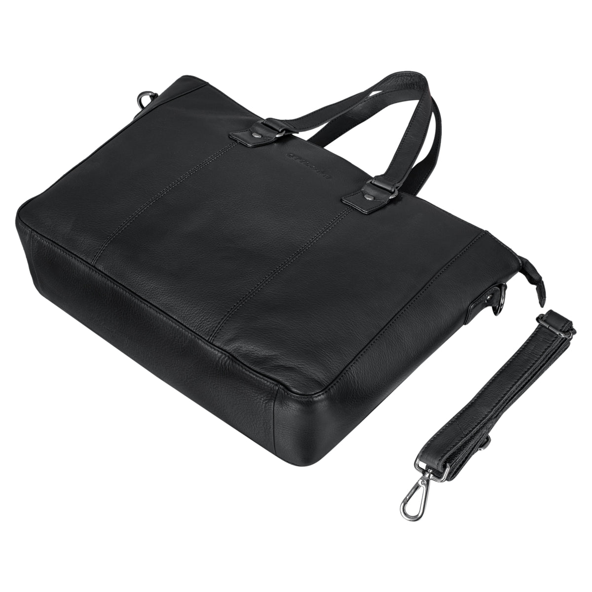 Damen Schultertasche gross Leder schwarz