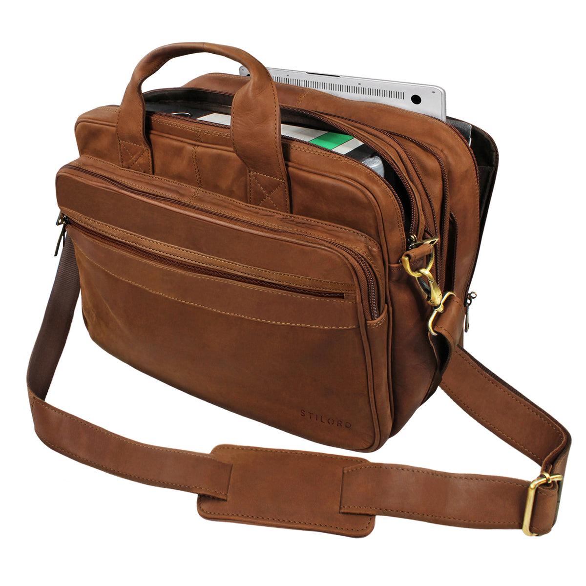 Umhängetasche Herren Ledertasche braun