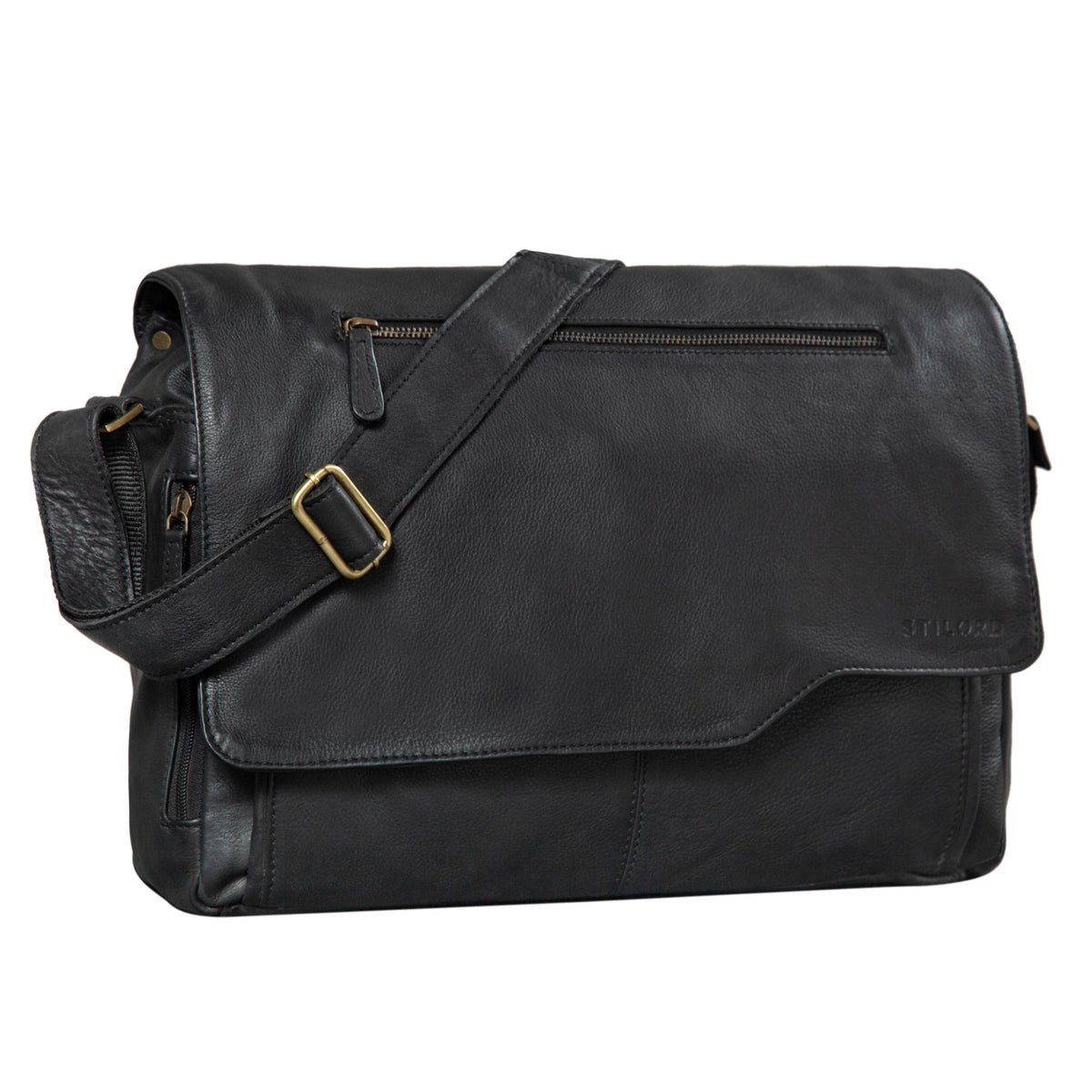 Leder Notebooktasche Businesstasche schwarz