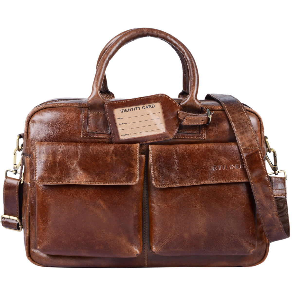 Lehrertasche Leder groß braun