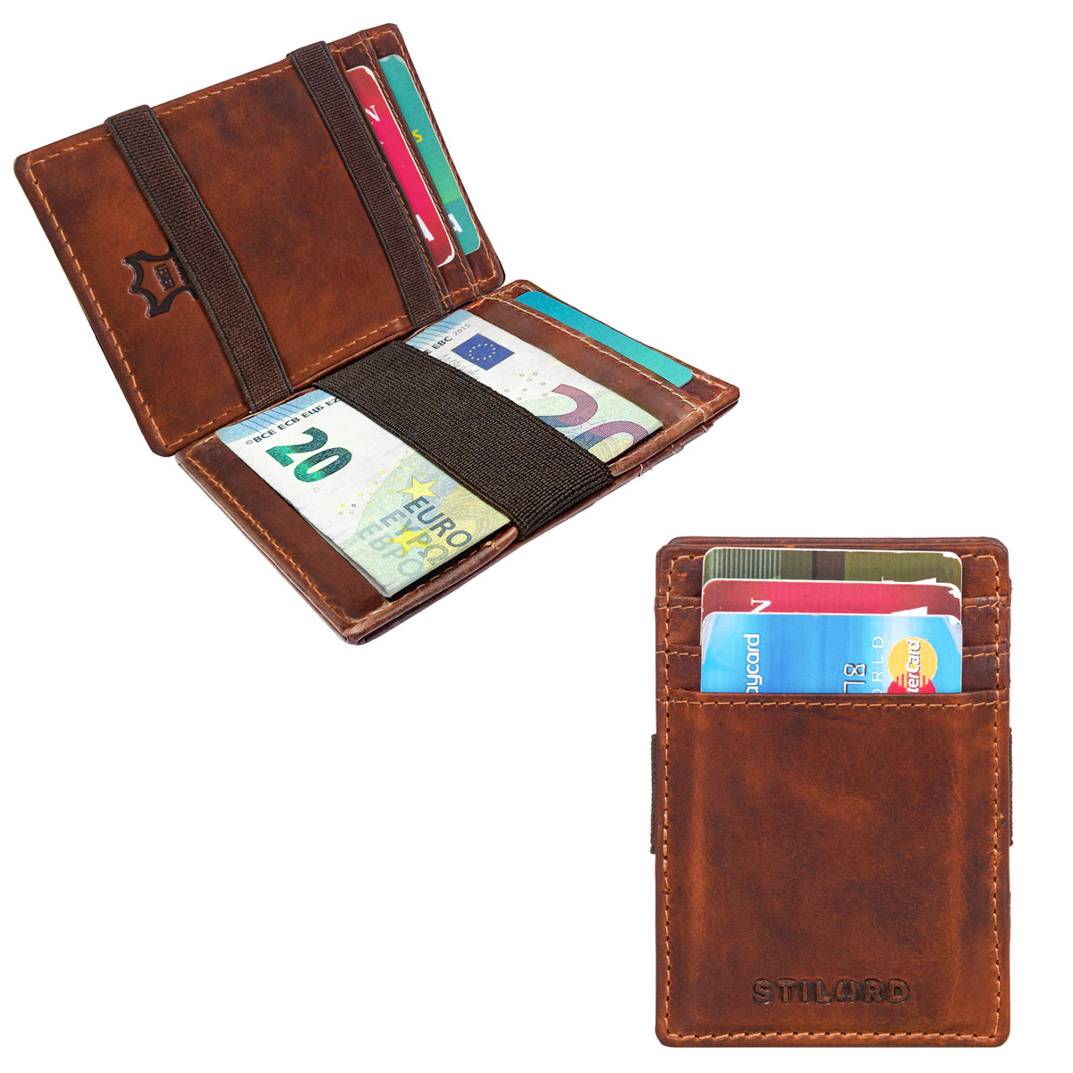 magic wallet leather brown men