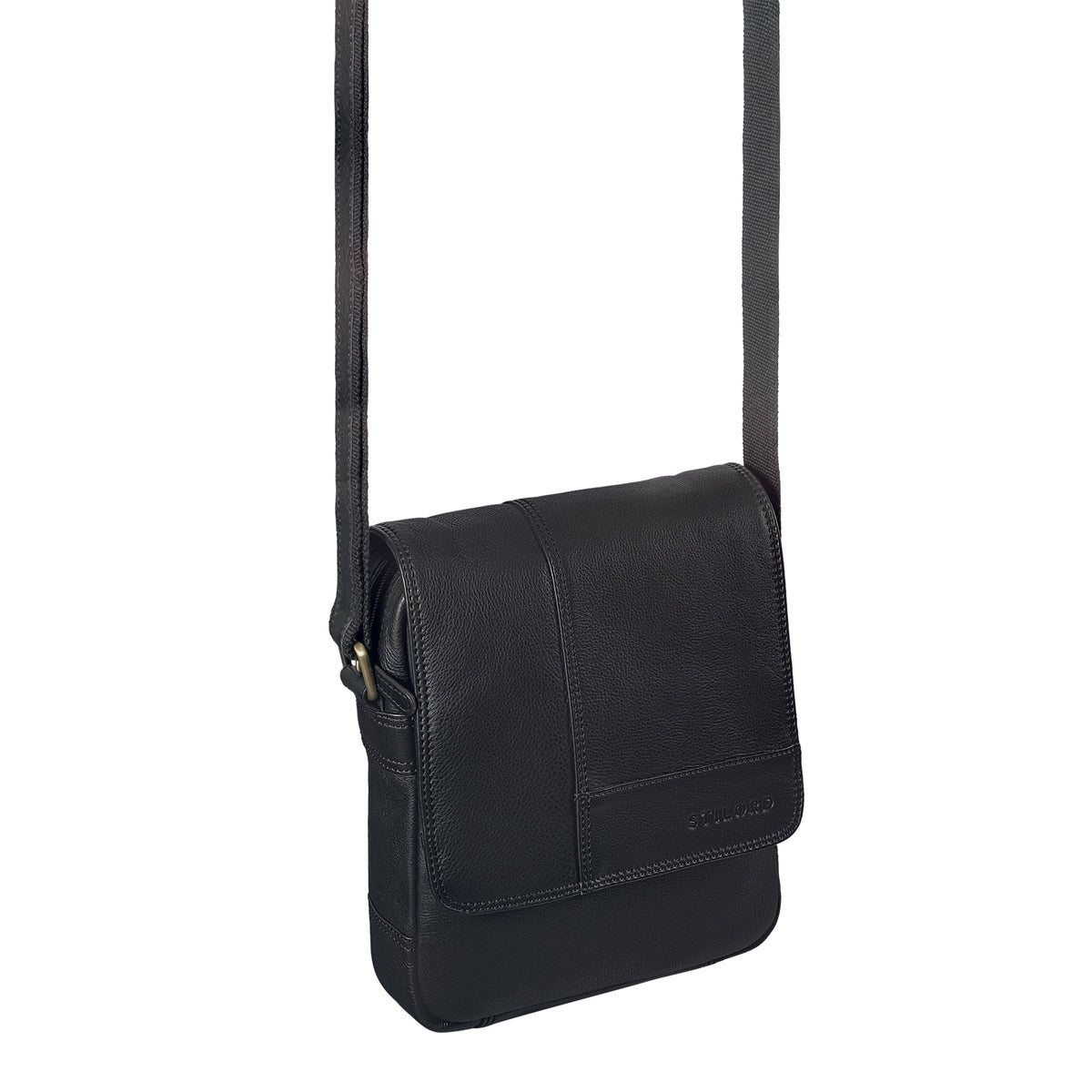Herren Messenger Bag klein schwarz