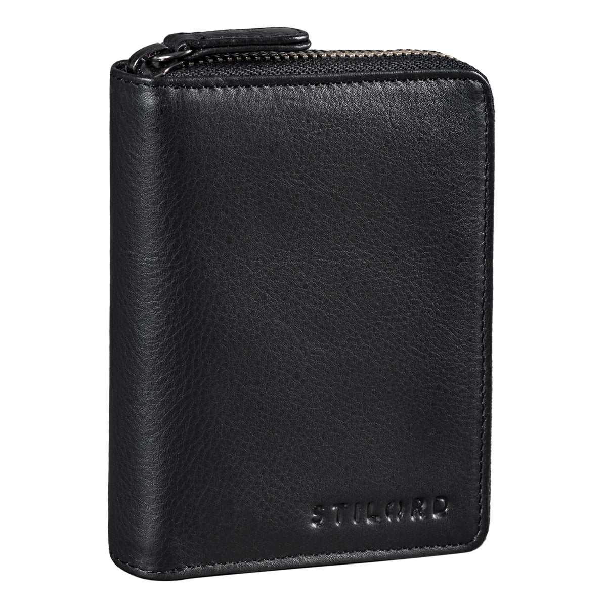 Schwarzes Leder Portemonnaie RFID
