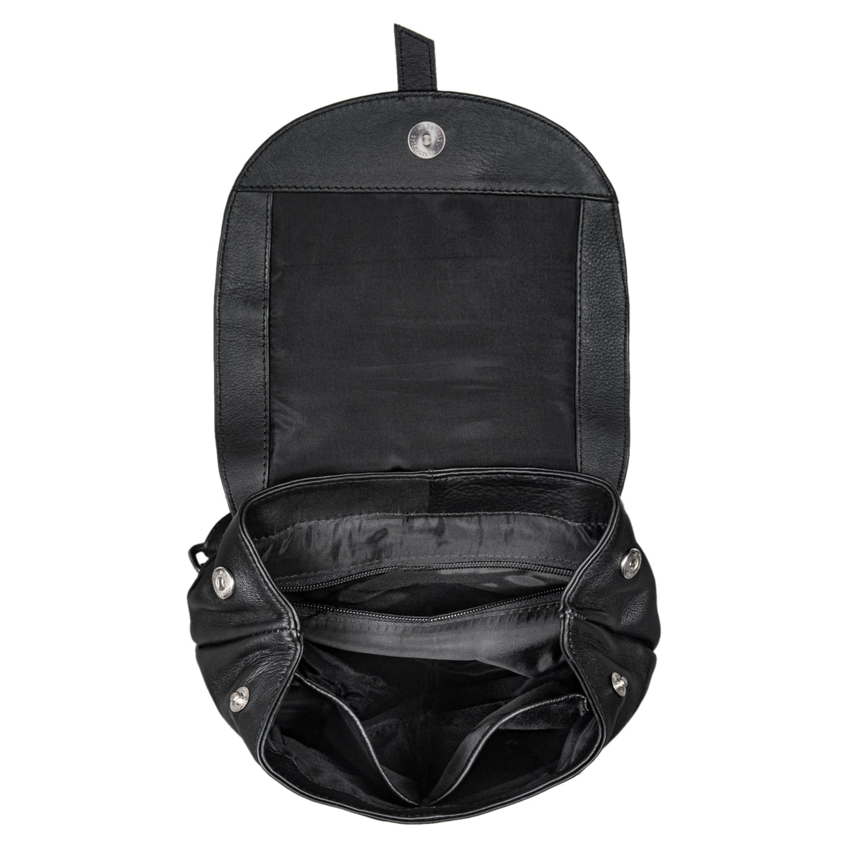 City Backpack Leder schwarz
