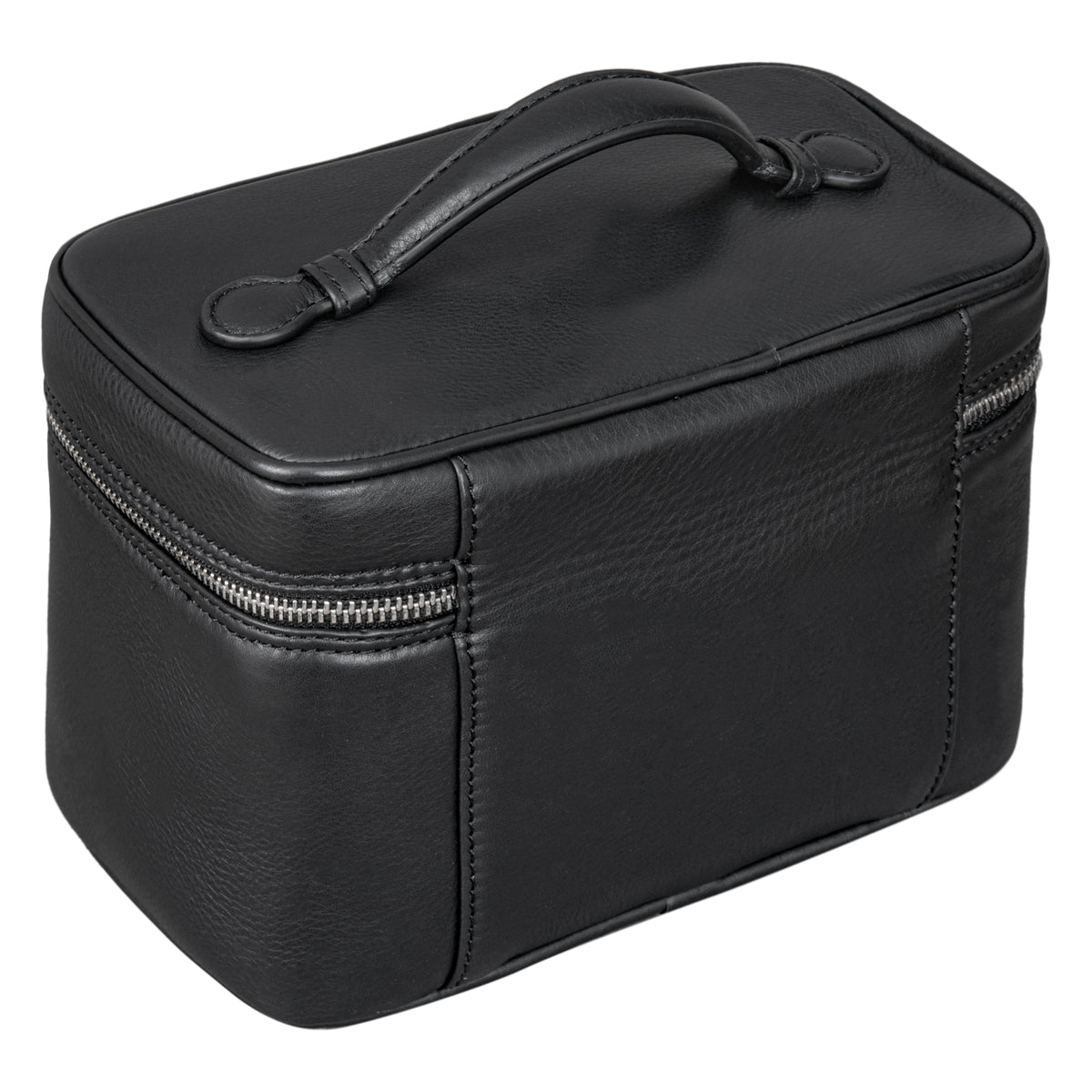 Leder Kulturtasche Männer schwarz