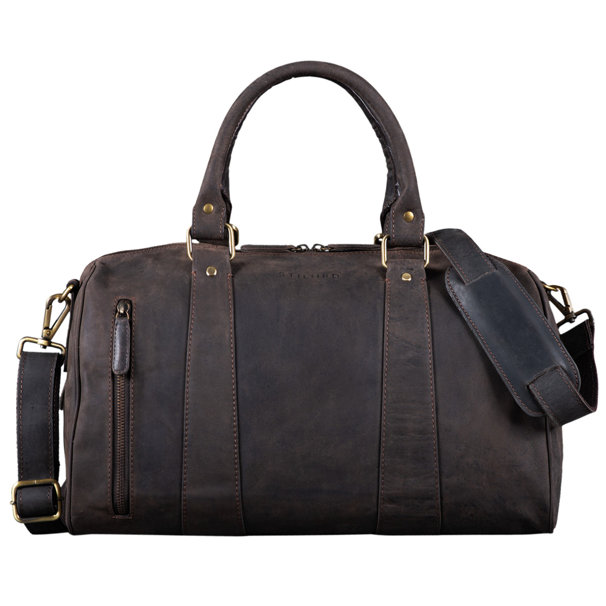 Reisetasche echtes Leder dunkelbraun