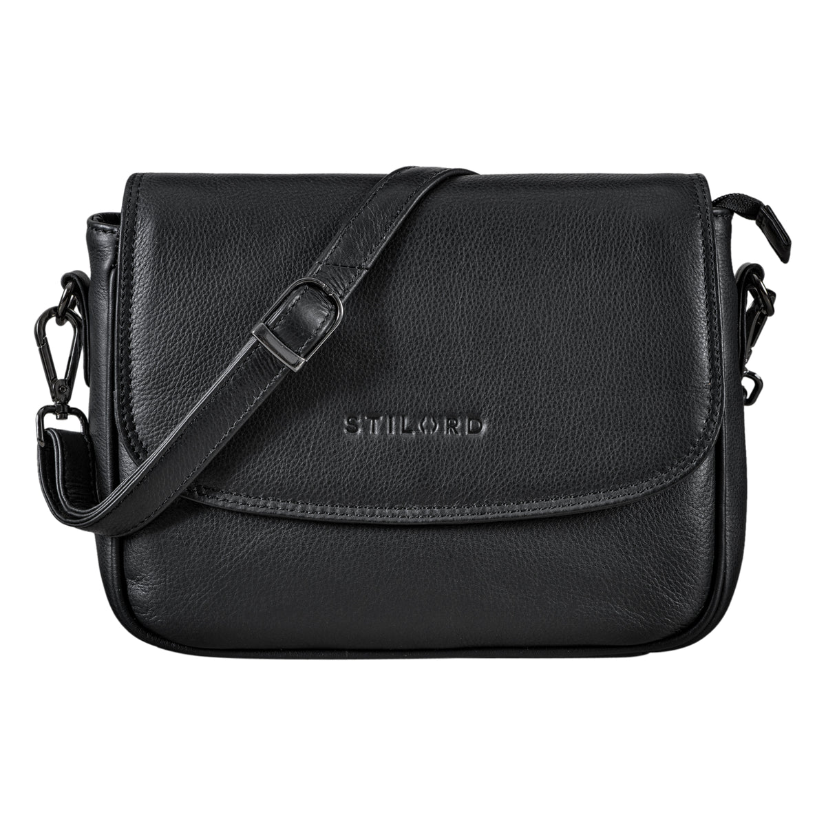 Klassische Abendtasche Frauen Leder schwarz