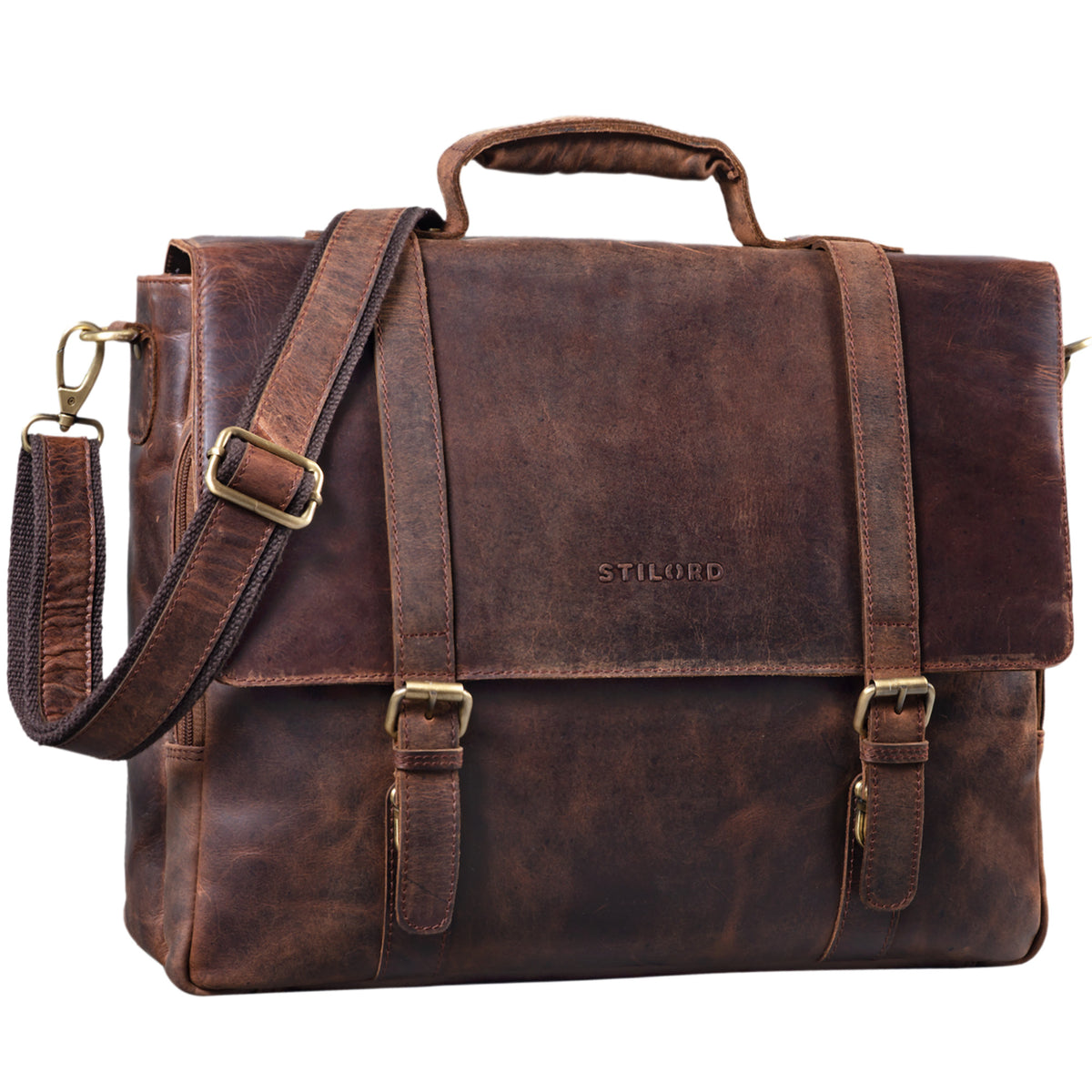 Vintage Businesstasche Leder groß aufsteckbar