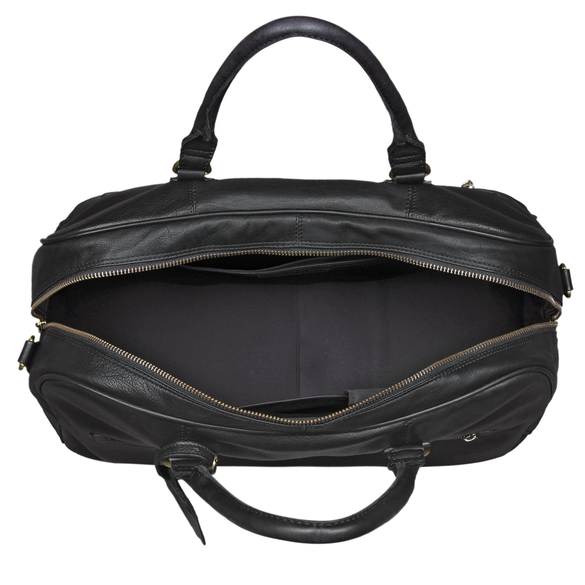 Vintage Handgepäck Ledertasche schwarz