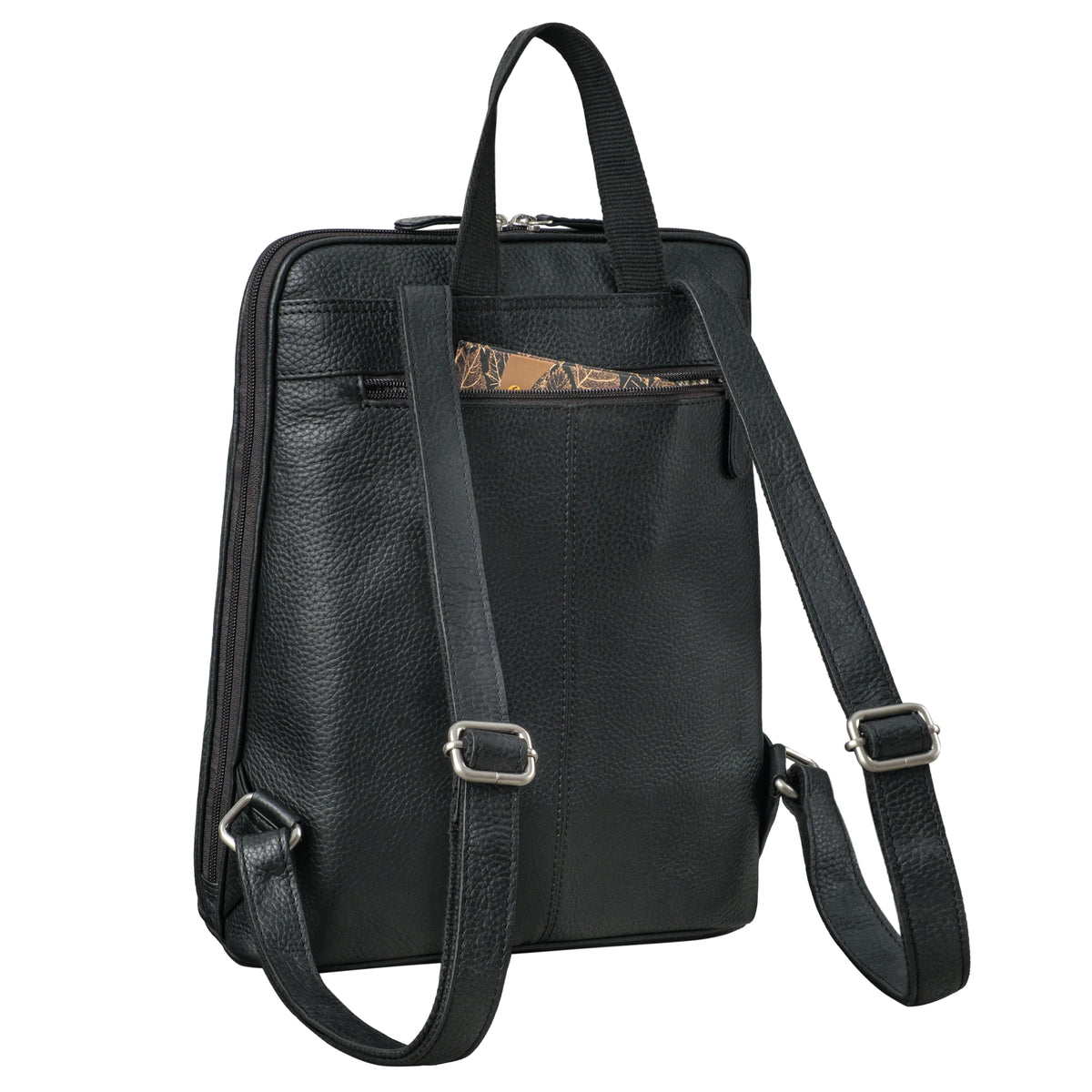 Cityrucksack Leder schwarz
