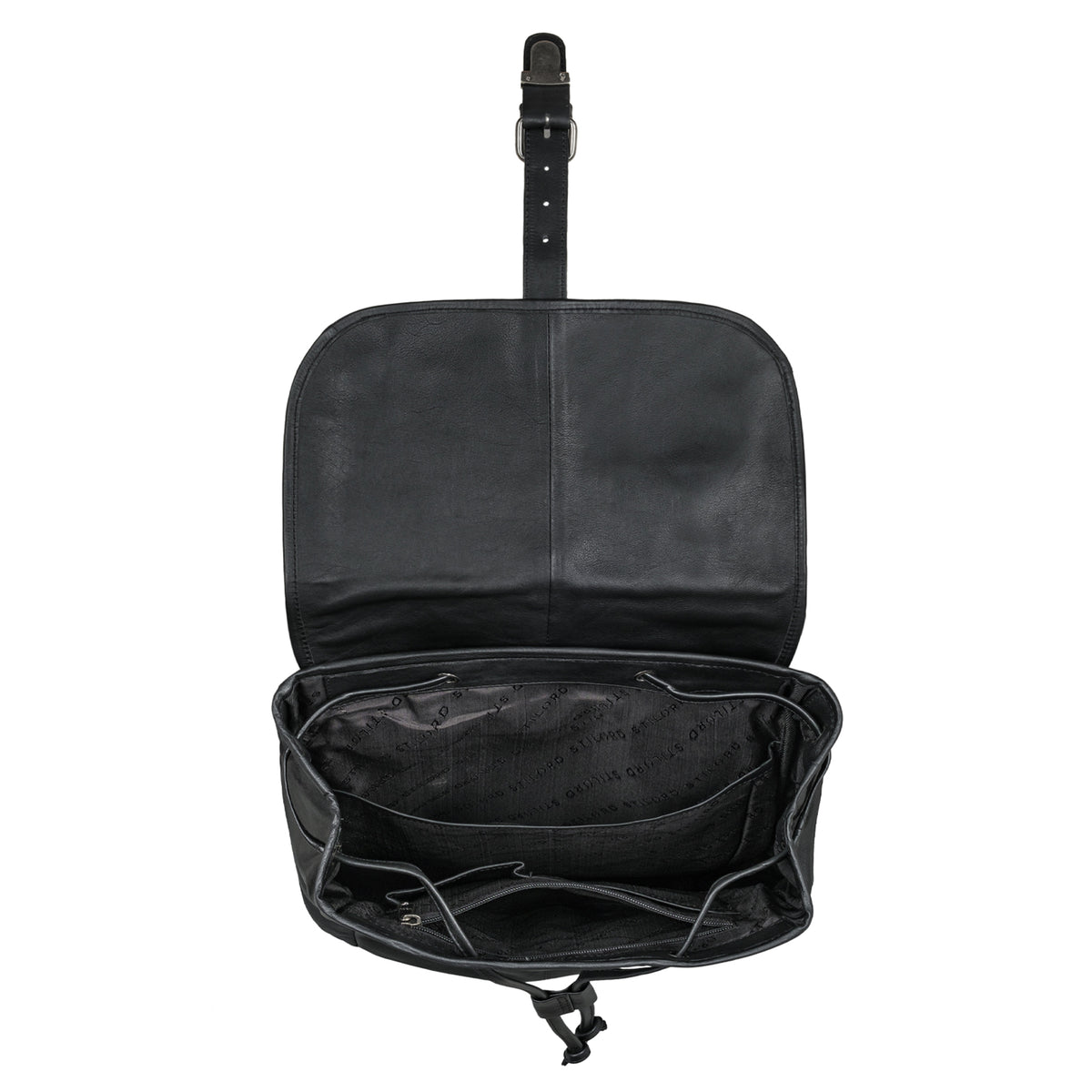 Großer Rucksack Damen Leder schwarz
