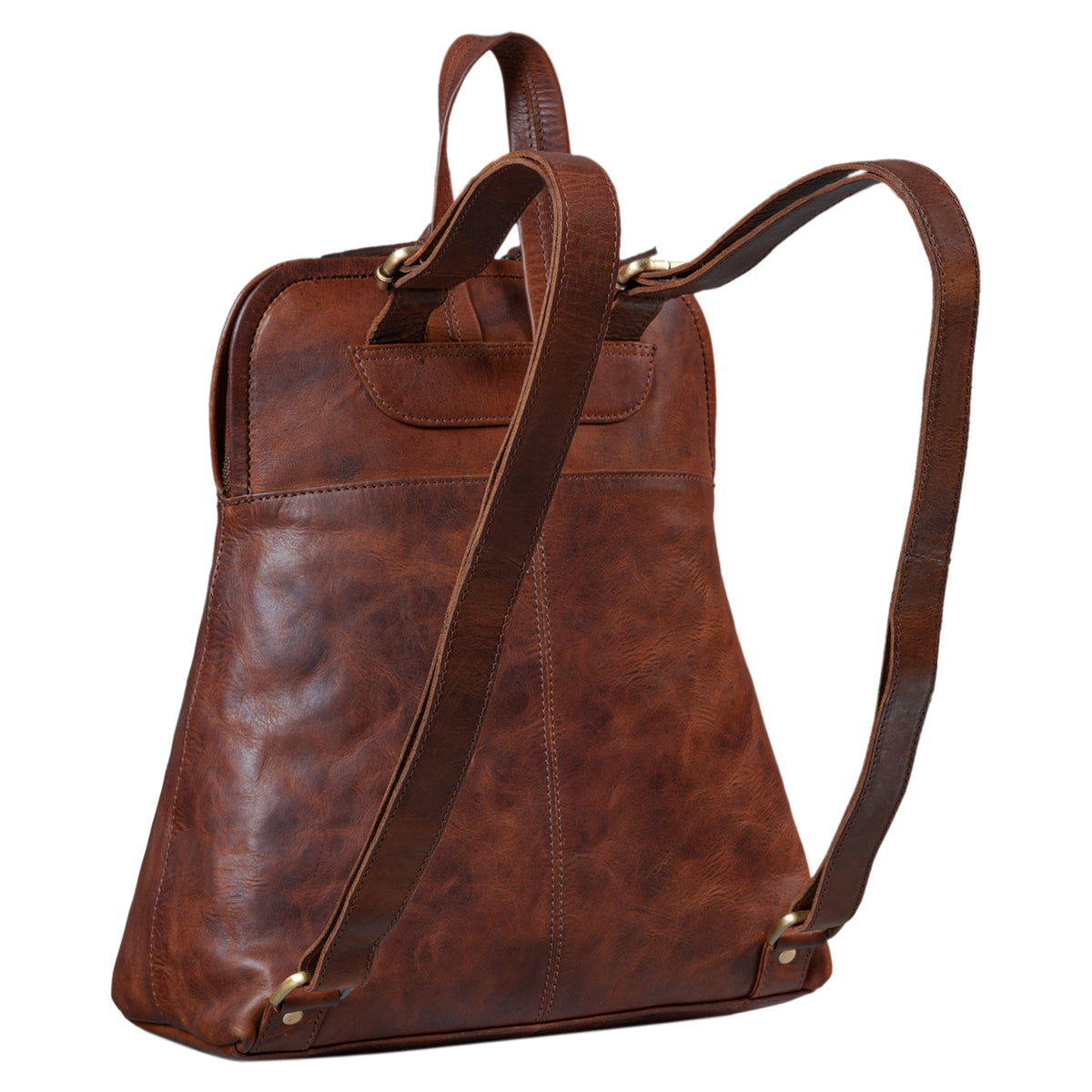 Vintage Rucksack Handtasche Leder braun