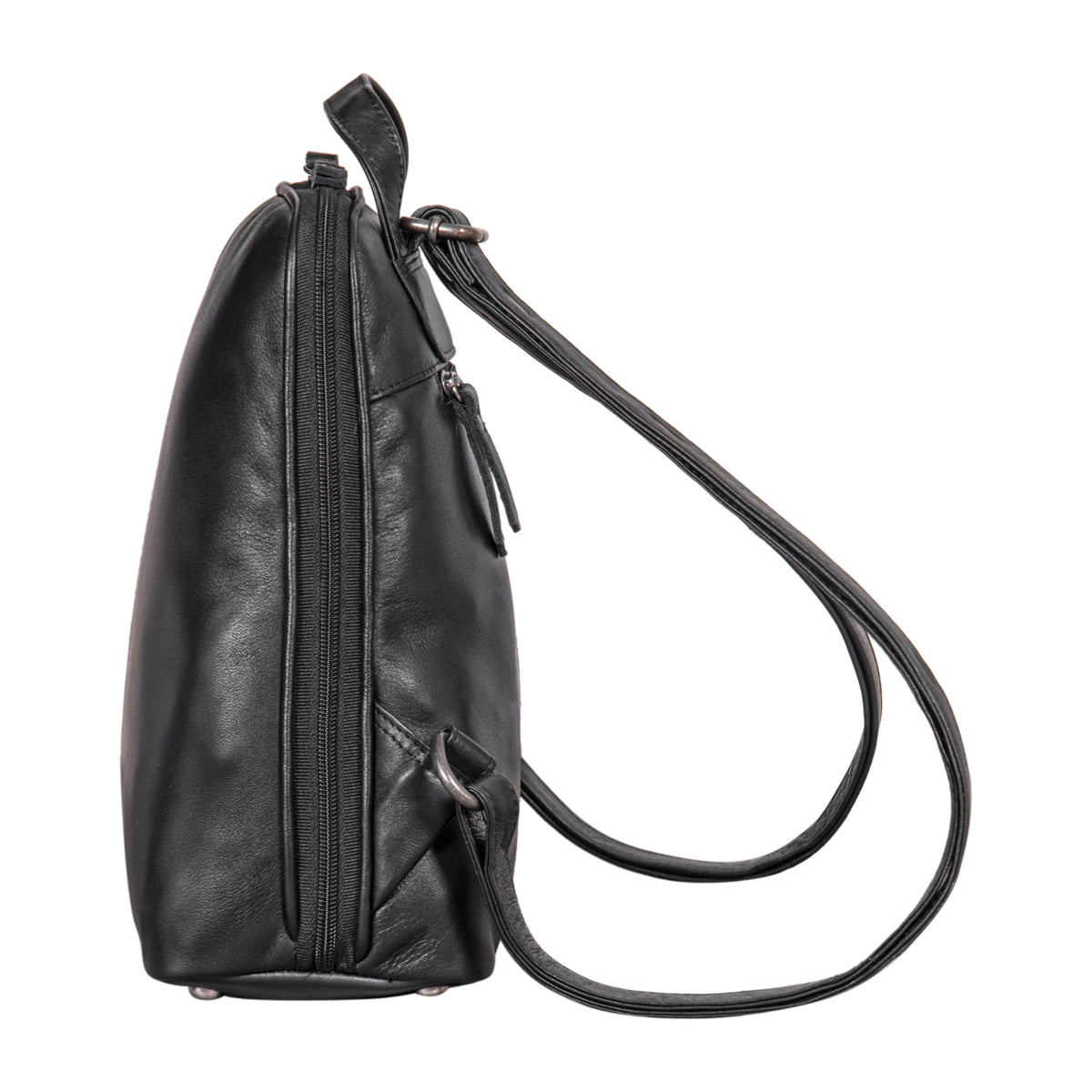 Retro Daypack Leder schwarz