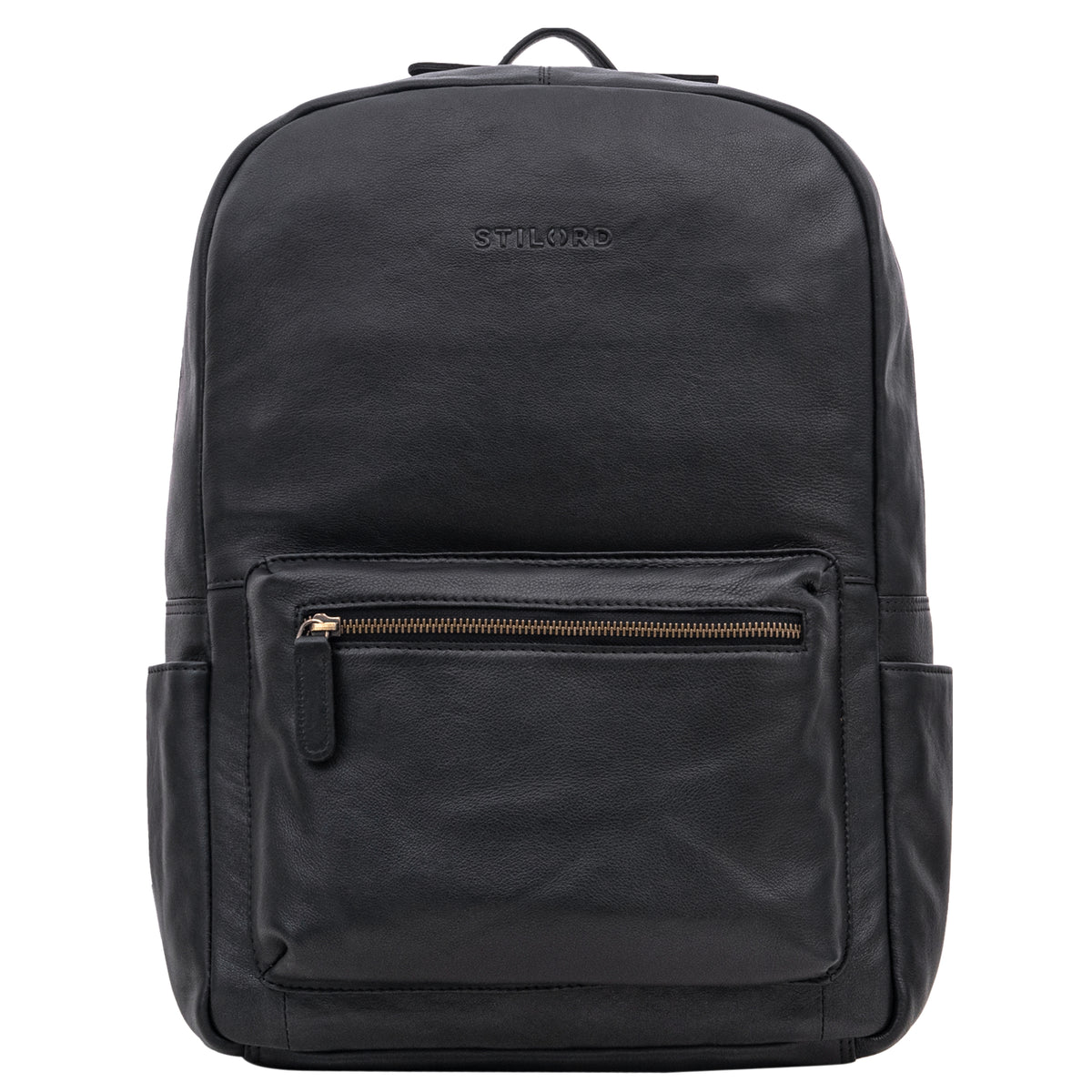 Großer Lederrucksack Schule schwarz Damen und Herren