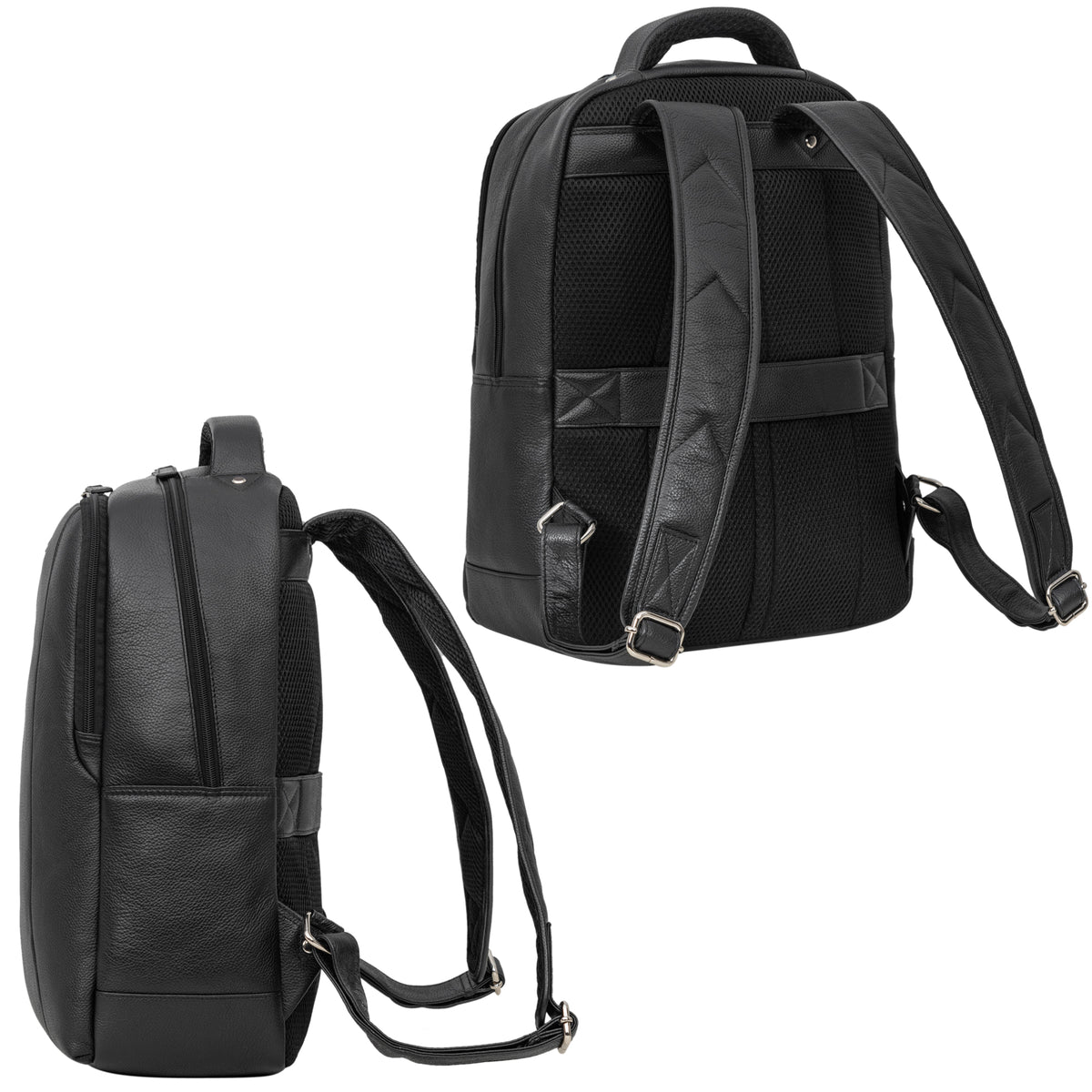 Leder Rucksack Herren schwarz
