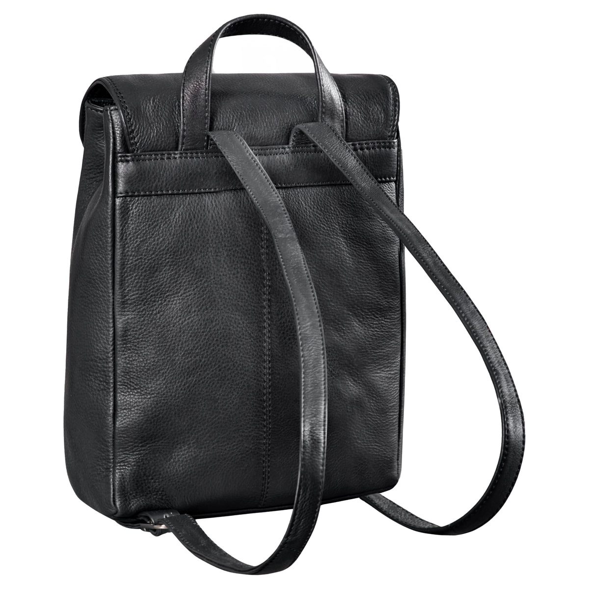Lederrucksack für Shopping schwarz