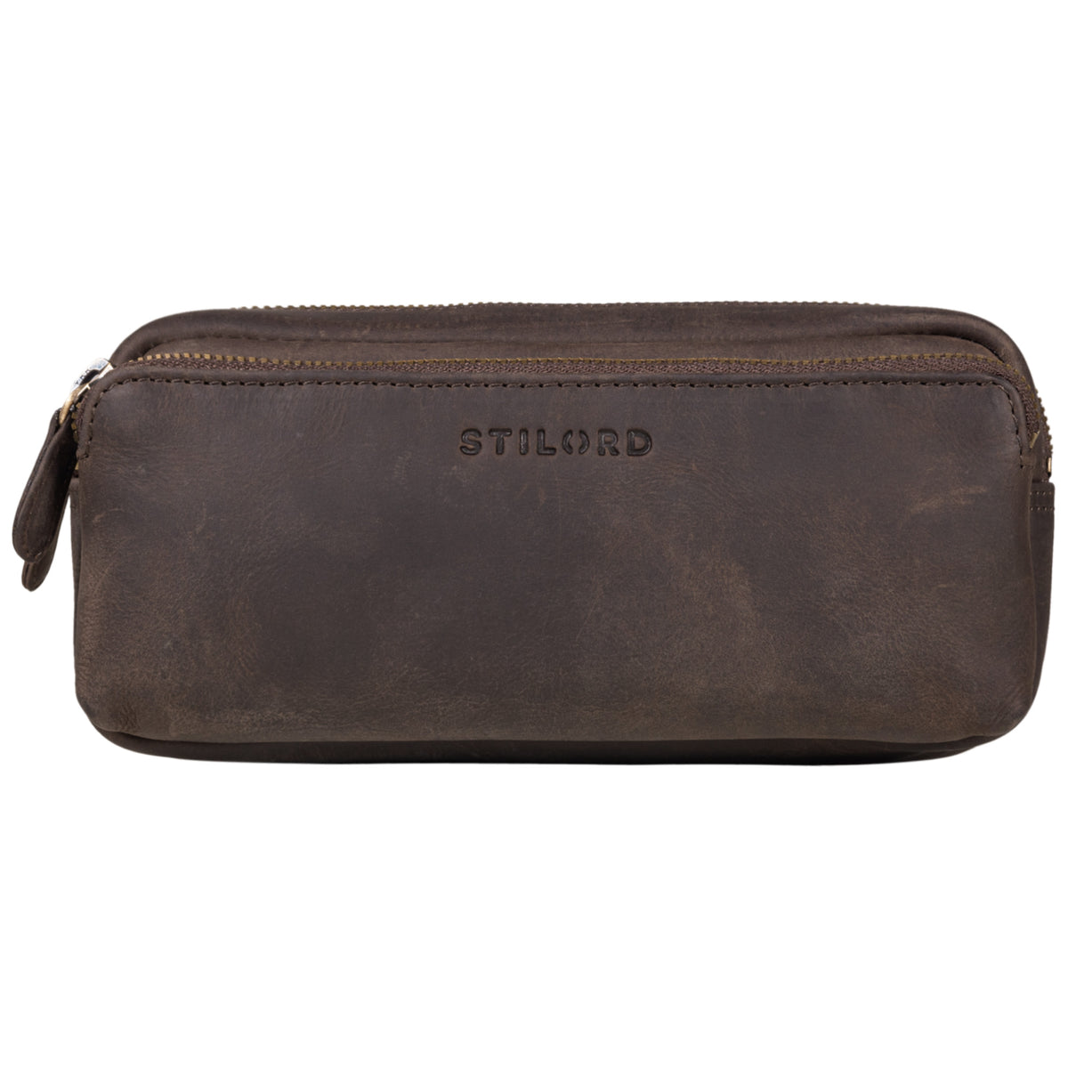 Leder Stifte Tasche Braun