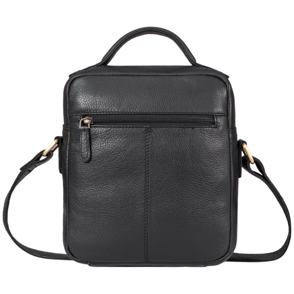 Herren Schultertasche Leder schwarz