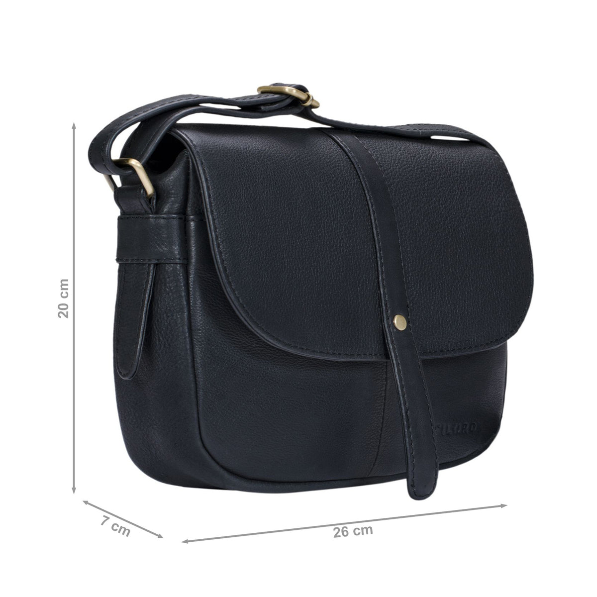 Schultertasche Damen schwarz Leder