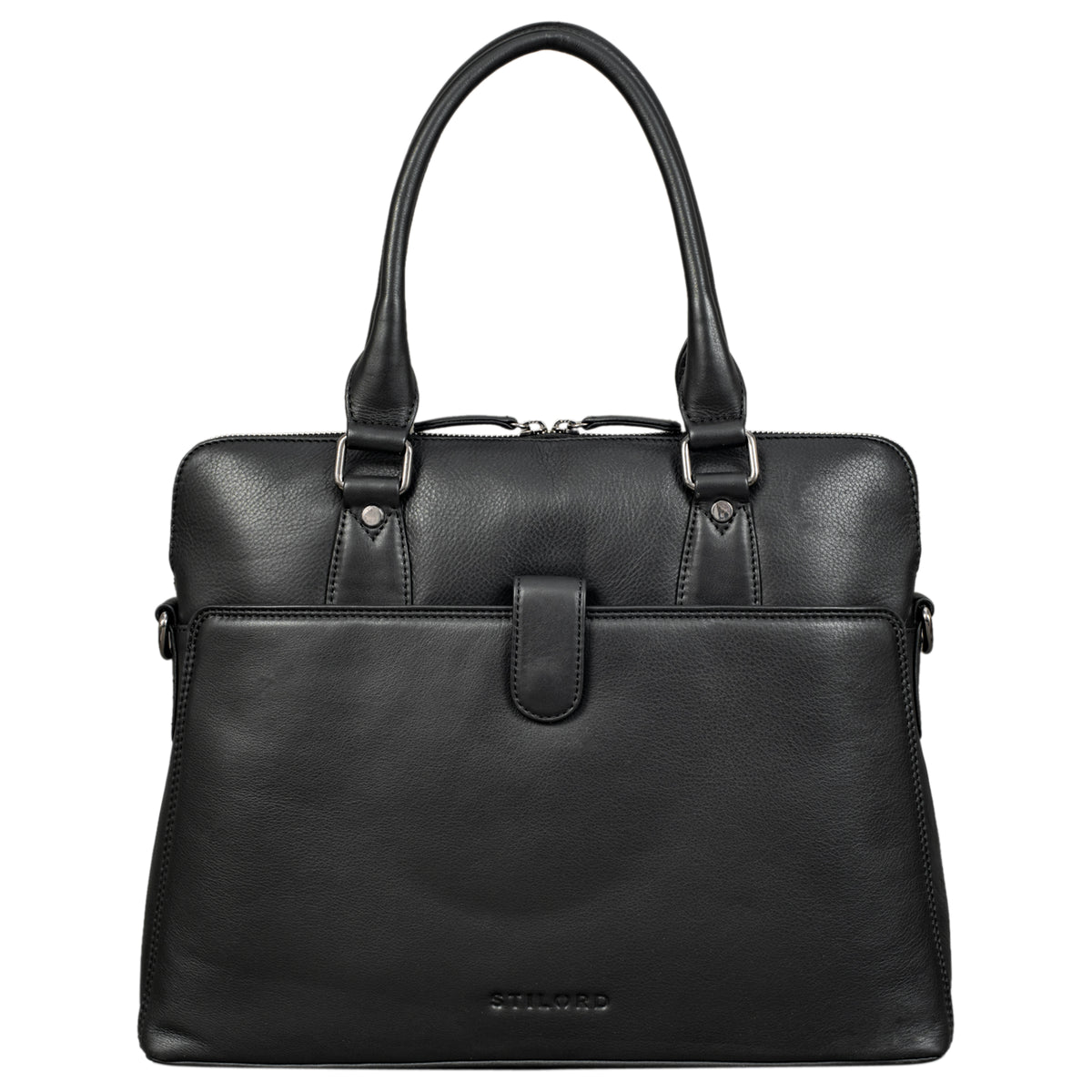 Damen Schultertasche Leder schwarz