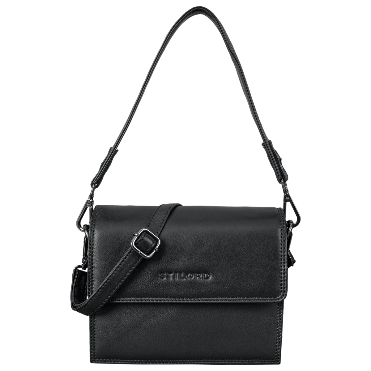 Lederhandtasche schwarz Frauen