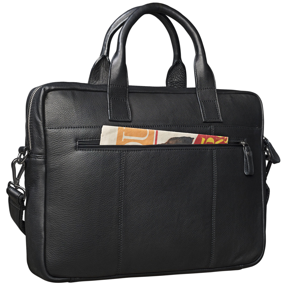 Laptoptasche Leder Schwarz