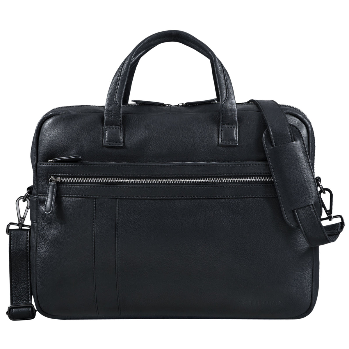 Elegante Herren Business Leder schwarz