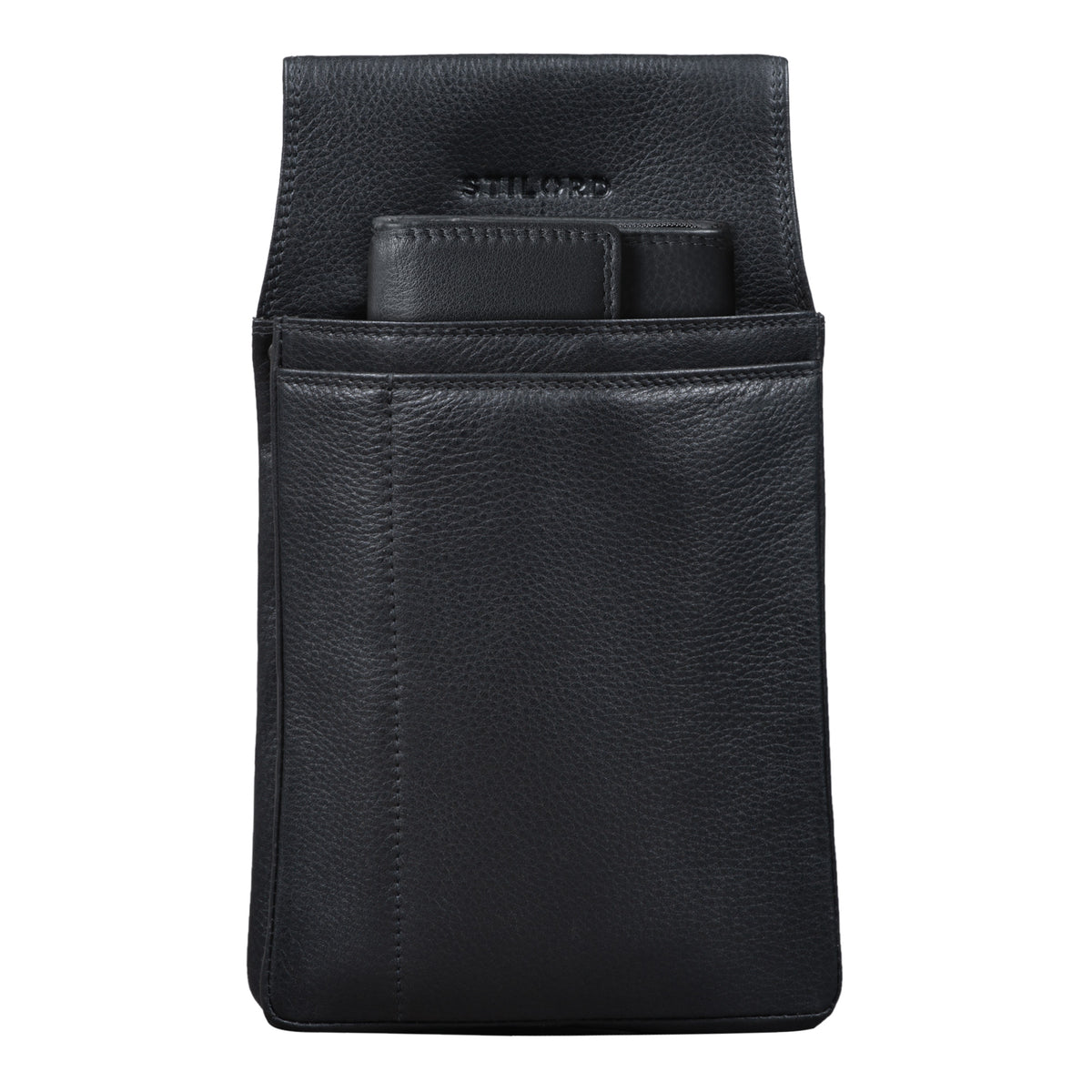 Kellner-Börse-Set Leder schwarz