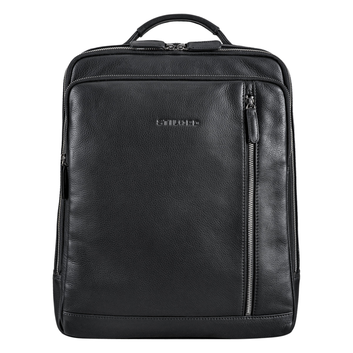 Rucksackhandtasche Leder schwarz