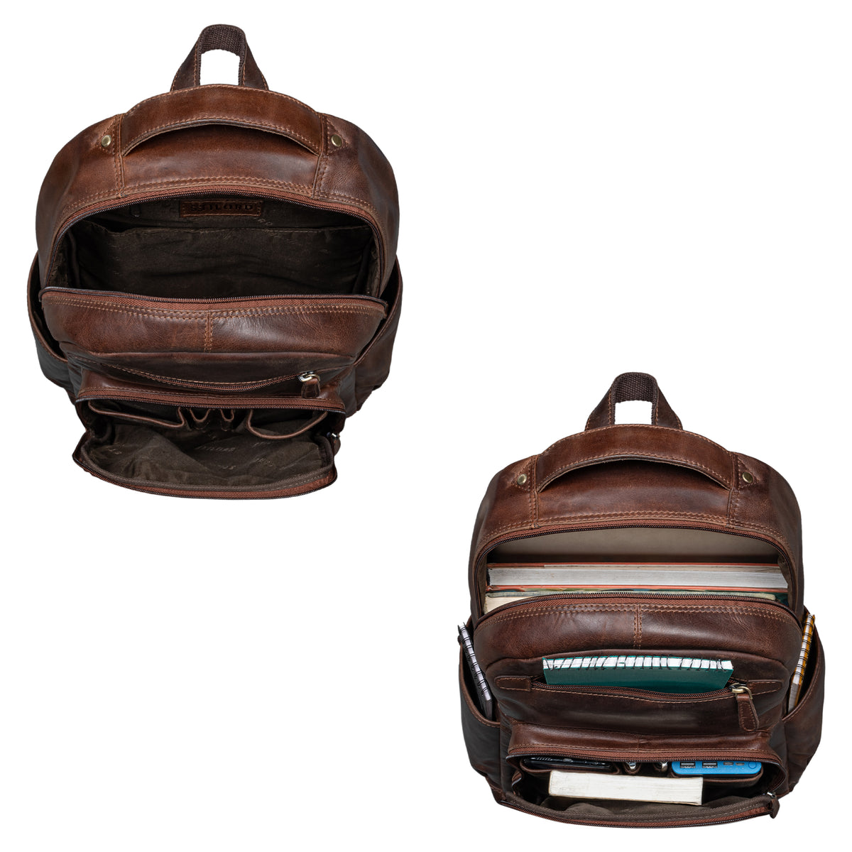 Leder Tagesrucksack dunkel braun