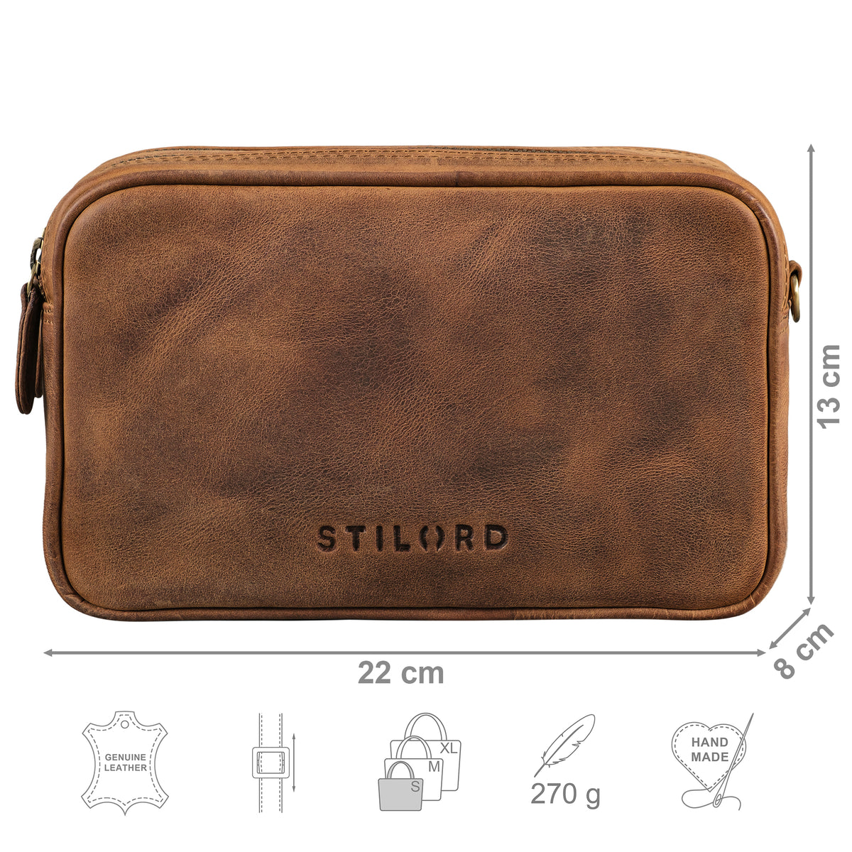 Kleine Damentasche Leder braun