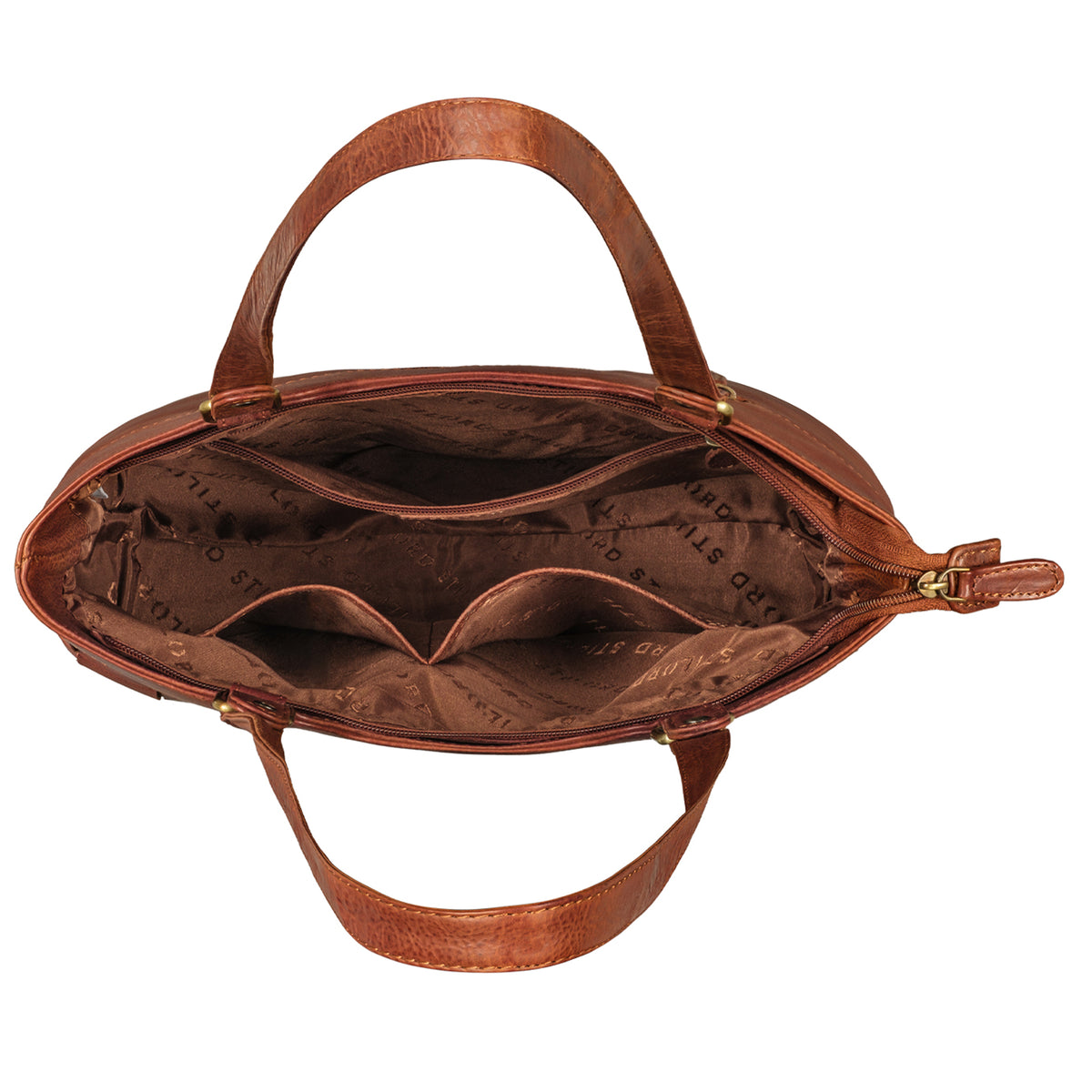 Schultertasche Damen Leder geflochten cognac