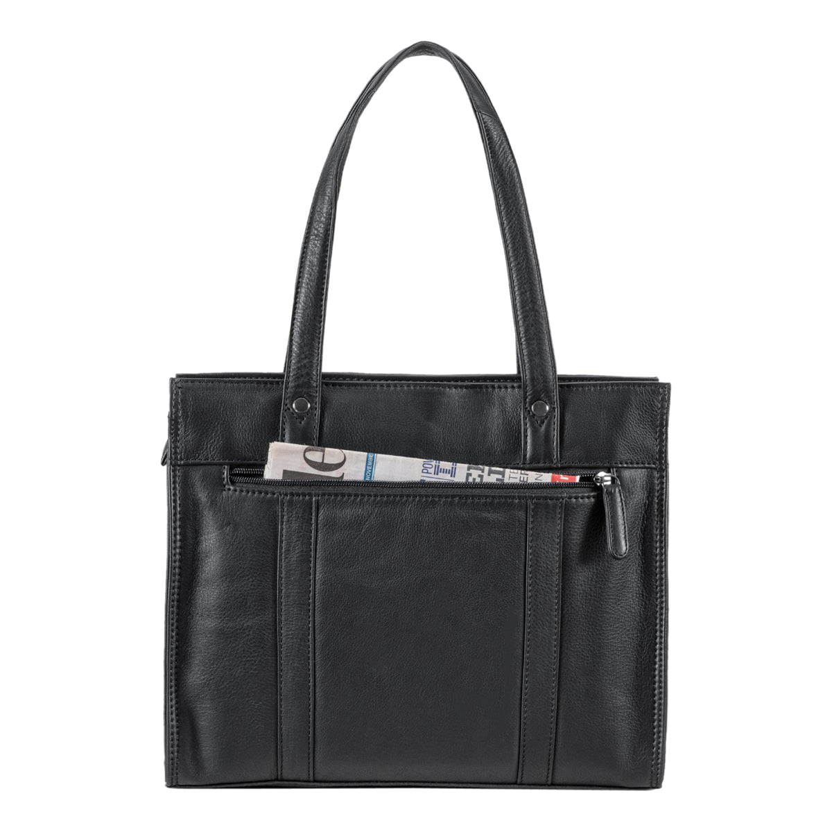 Große Ausgehtasche Damen Leder schwarz