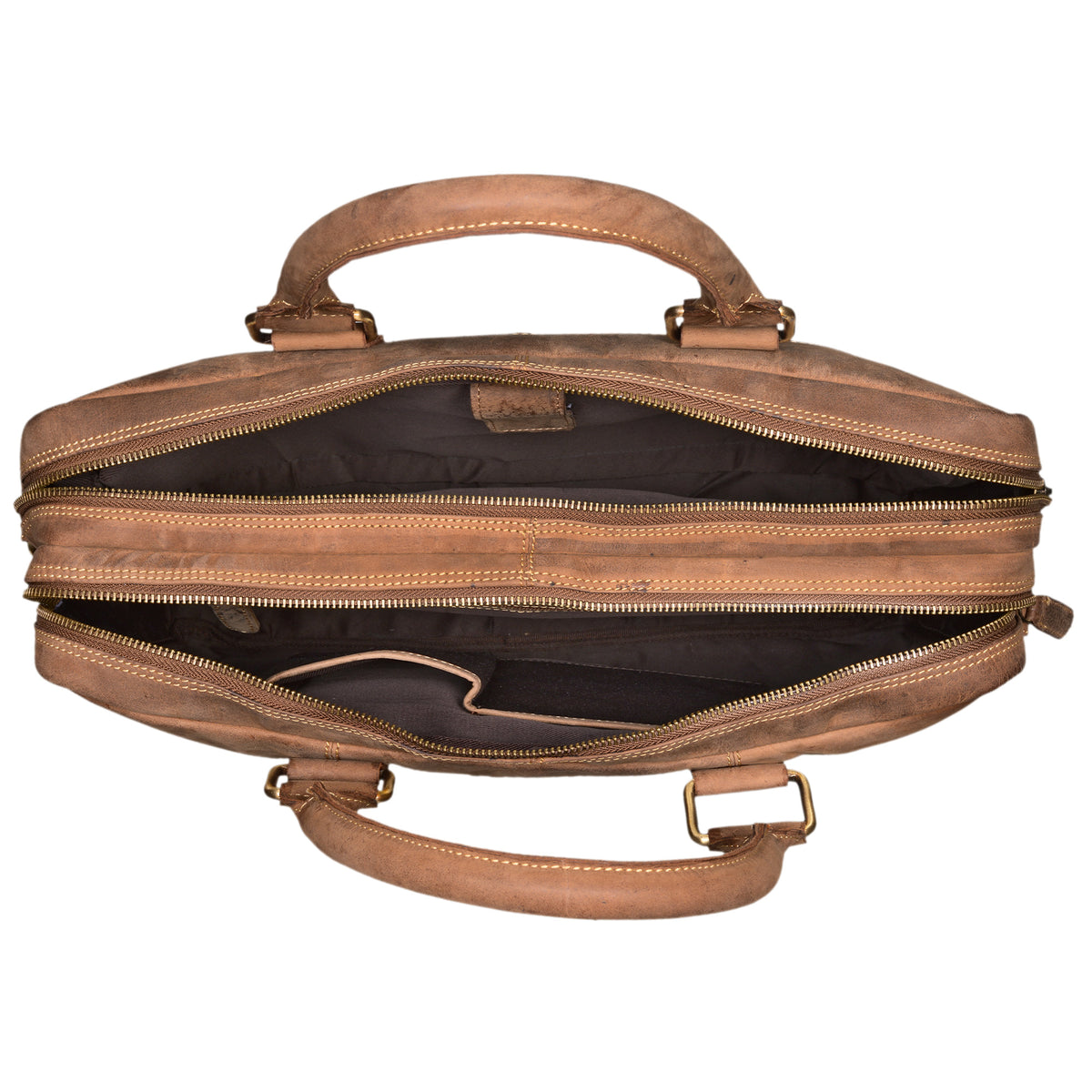 Ledertasche braun für Aktentordner