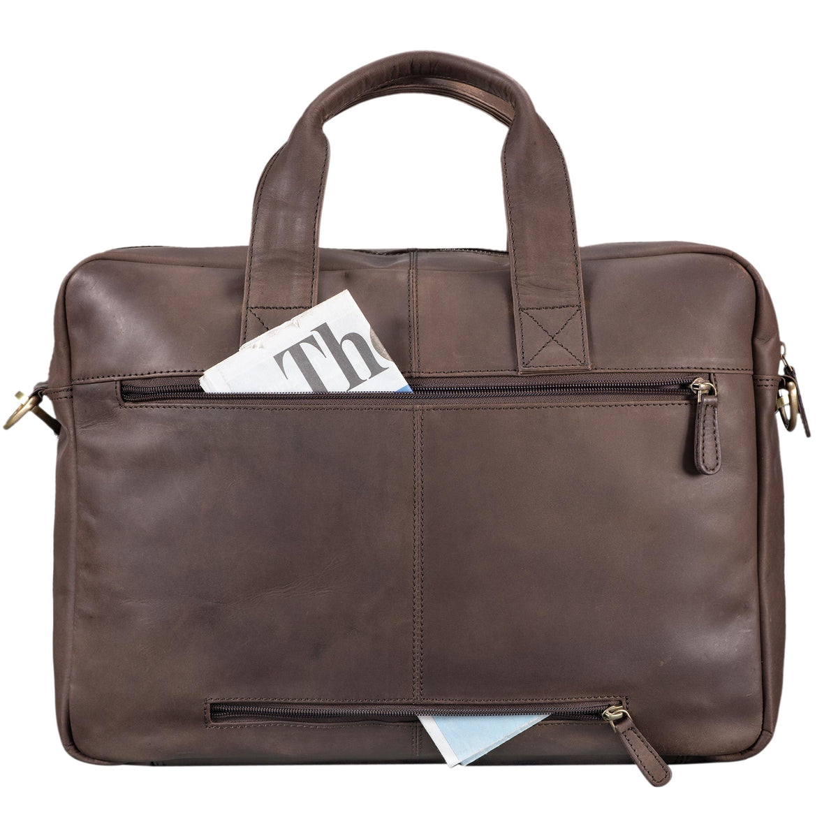 Große Herrentasche DIN A4 Vintage dunkelbraun