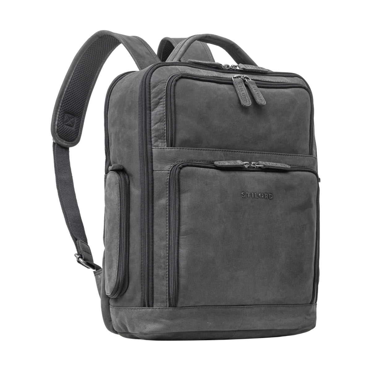 Lederrucksack Groß grau