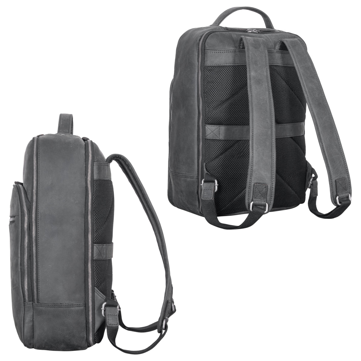 Arbeitsrucksack Leder grau