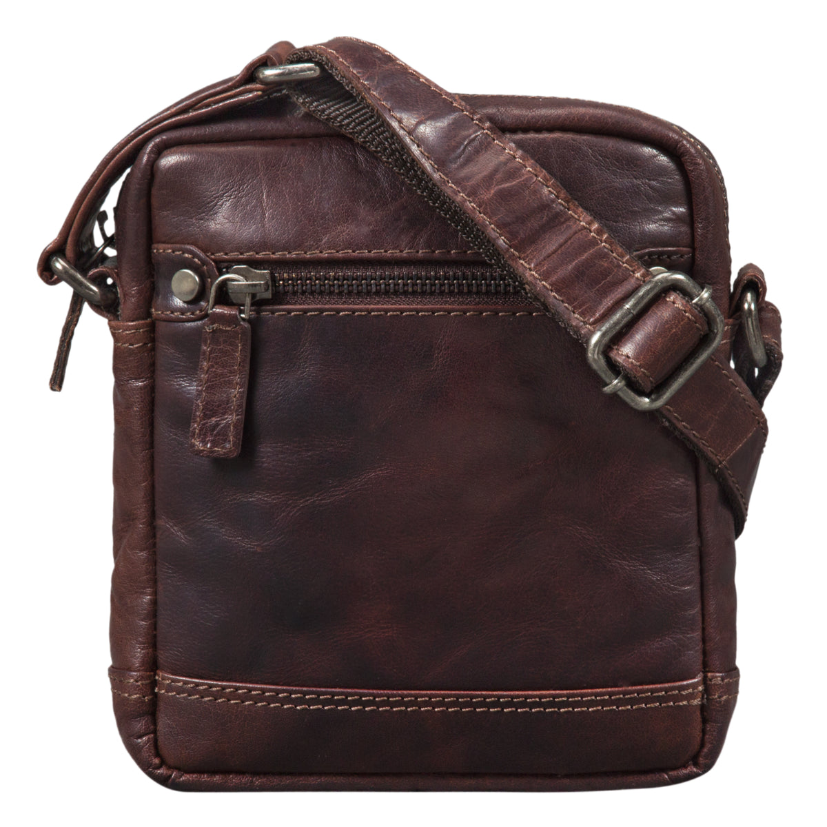 Vintage Schultertasche für Herren Leder braun